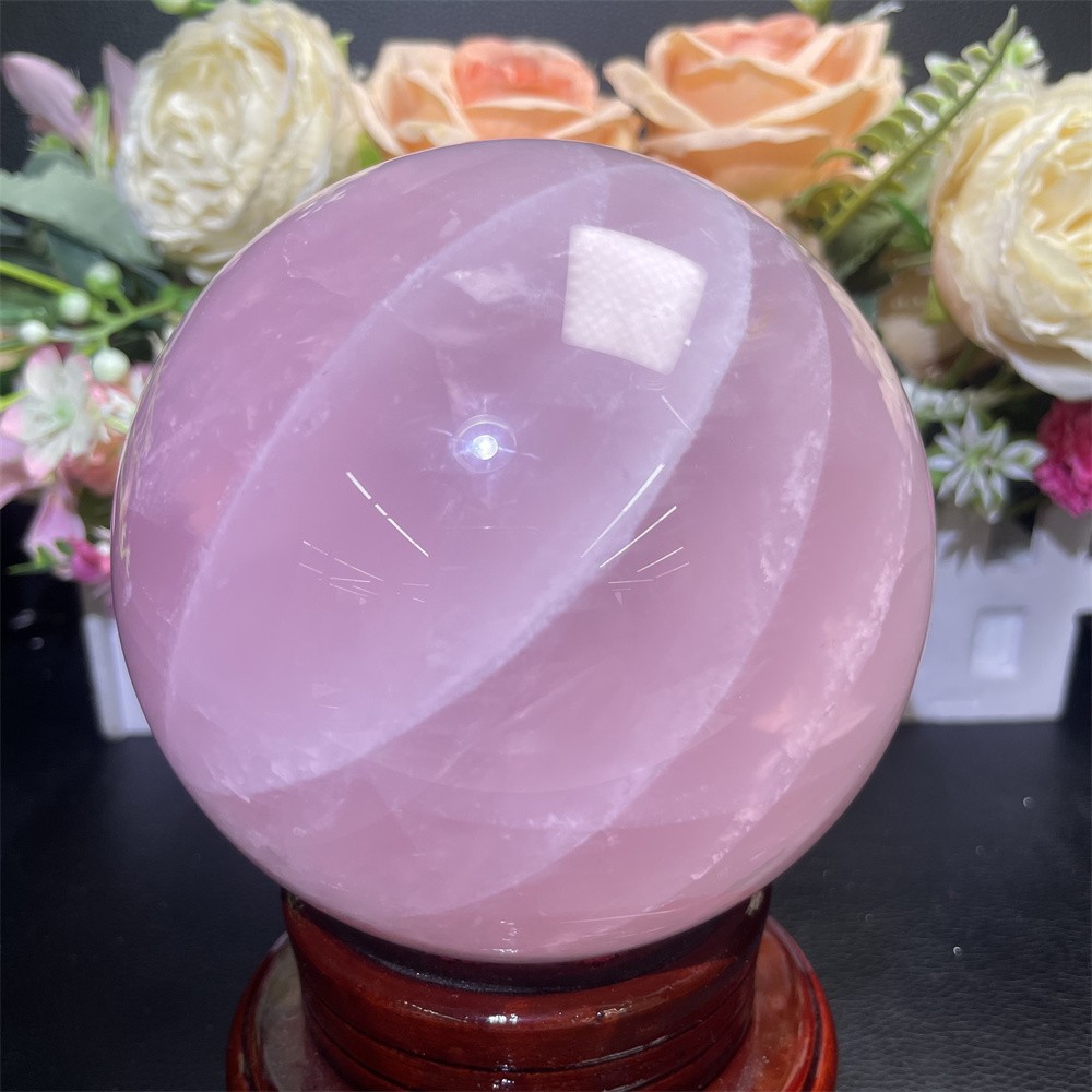 4.3LB 4.1″ Natural Rose Quartz Sphere Ball Crystal Quartz Healing Energy Reiki