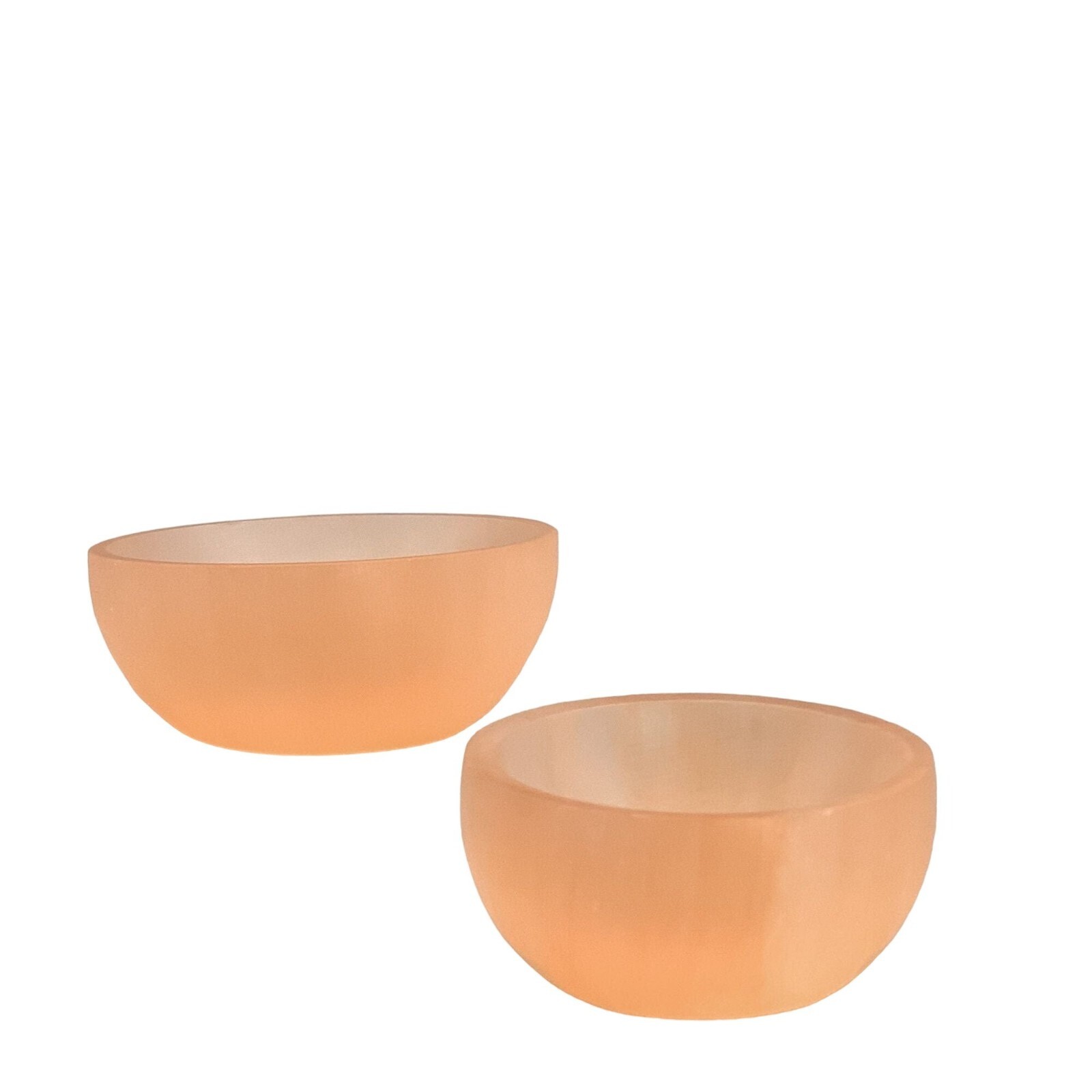 Orange Selenite Bowl 3 Inch Crystal Dish Peach Red Selenite From Morocco