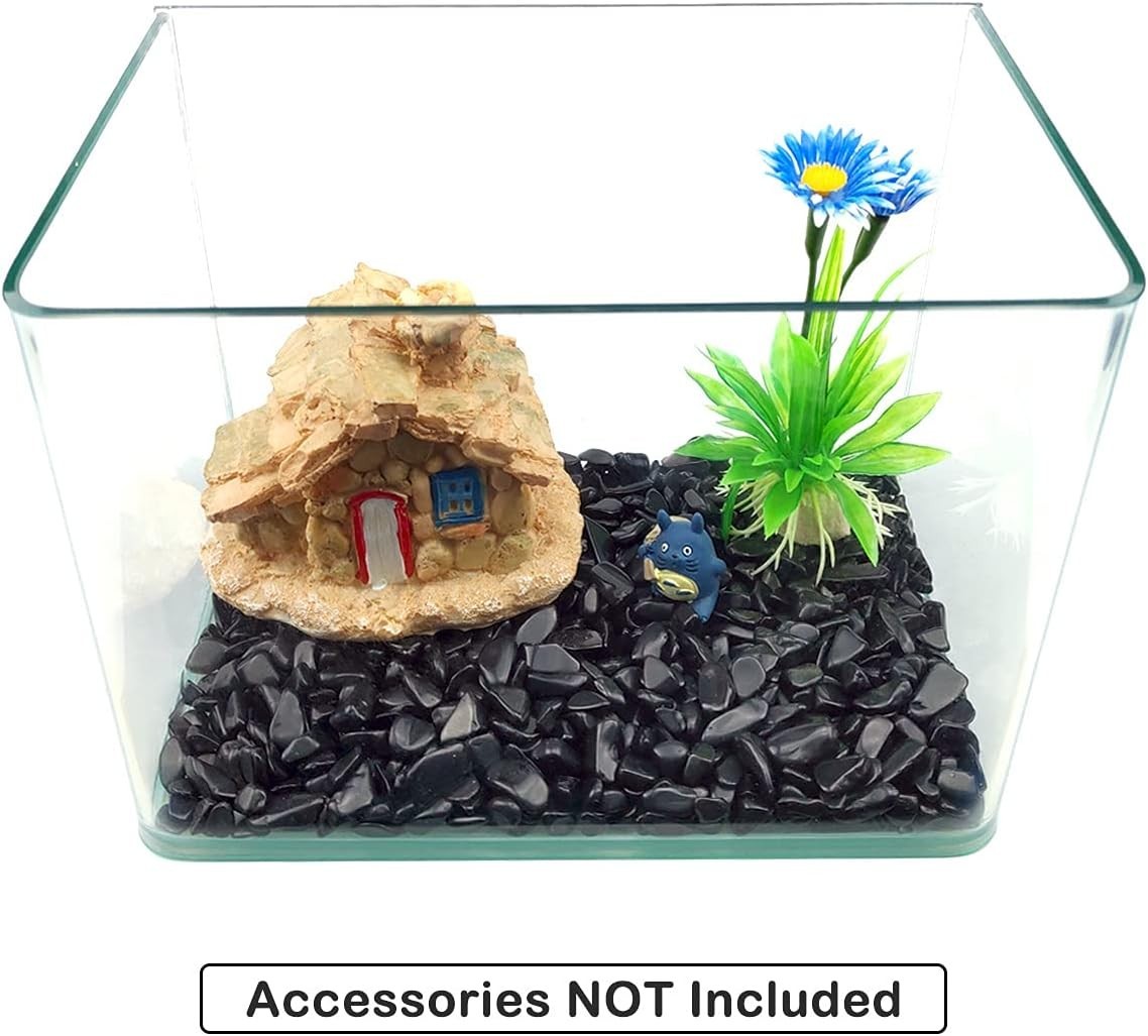 Decorative Irregular Black Obsidian Stones – Ideal for Aquariums & Succulents