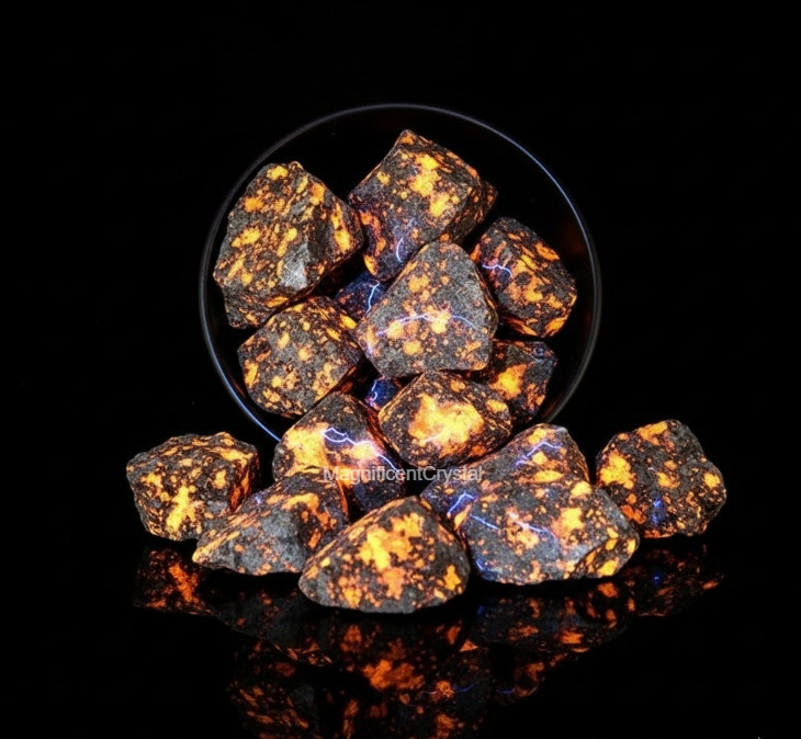 5pcs Rough Yooperlite Stone Natural Crystal UV Reactive Glowing Raw Gemstones