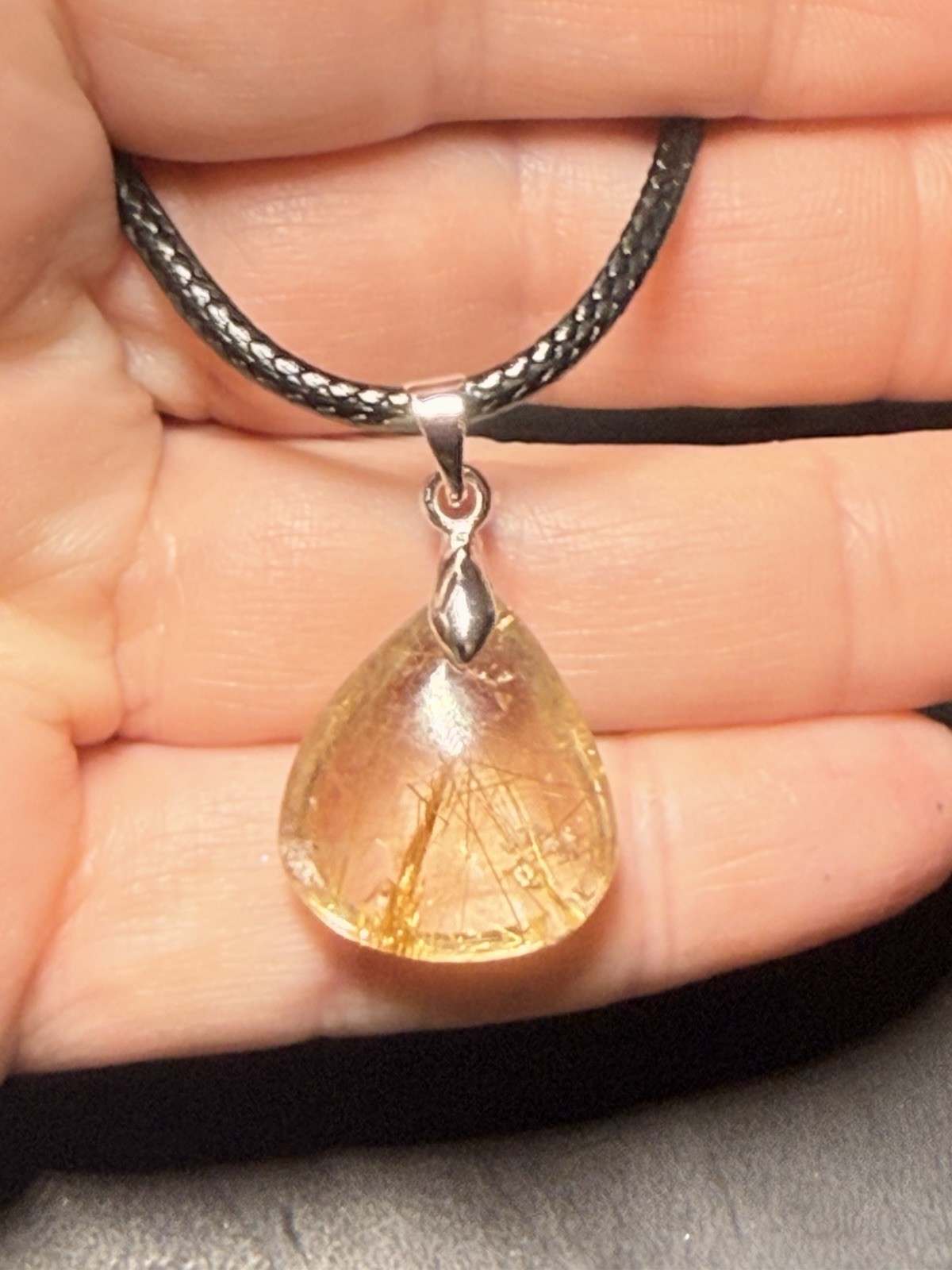 Golden Rutile Pendant Necklace