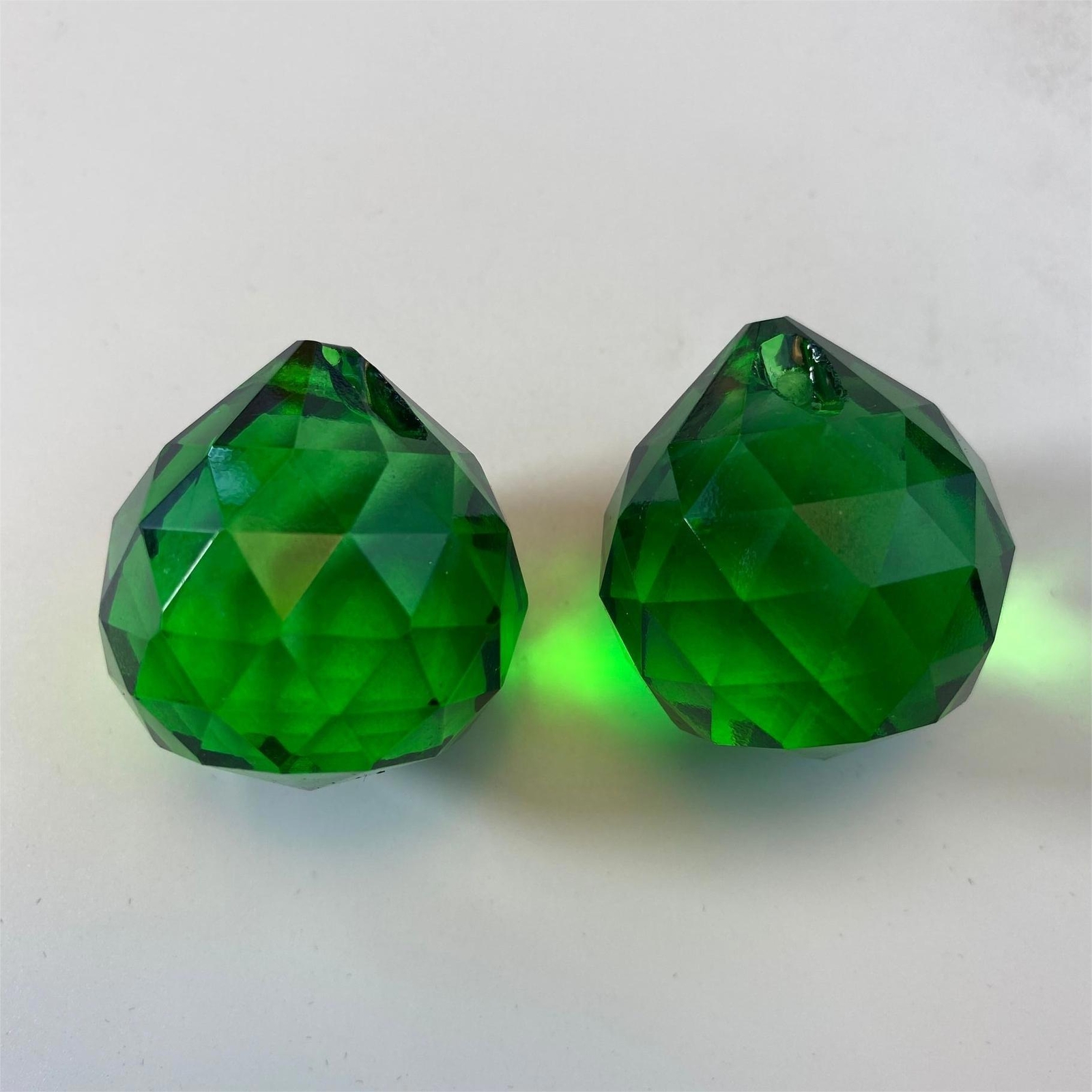 2PC 30MM Fengshui Faceted Prism Rainbow Ball Crystal Hanging Suncatcher Decor