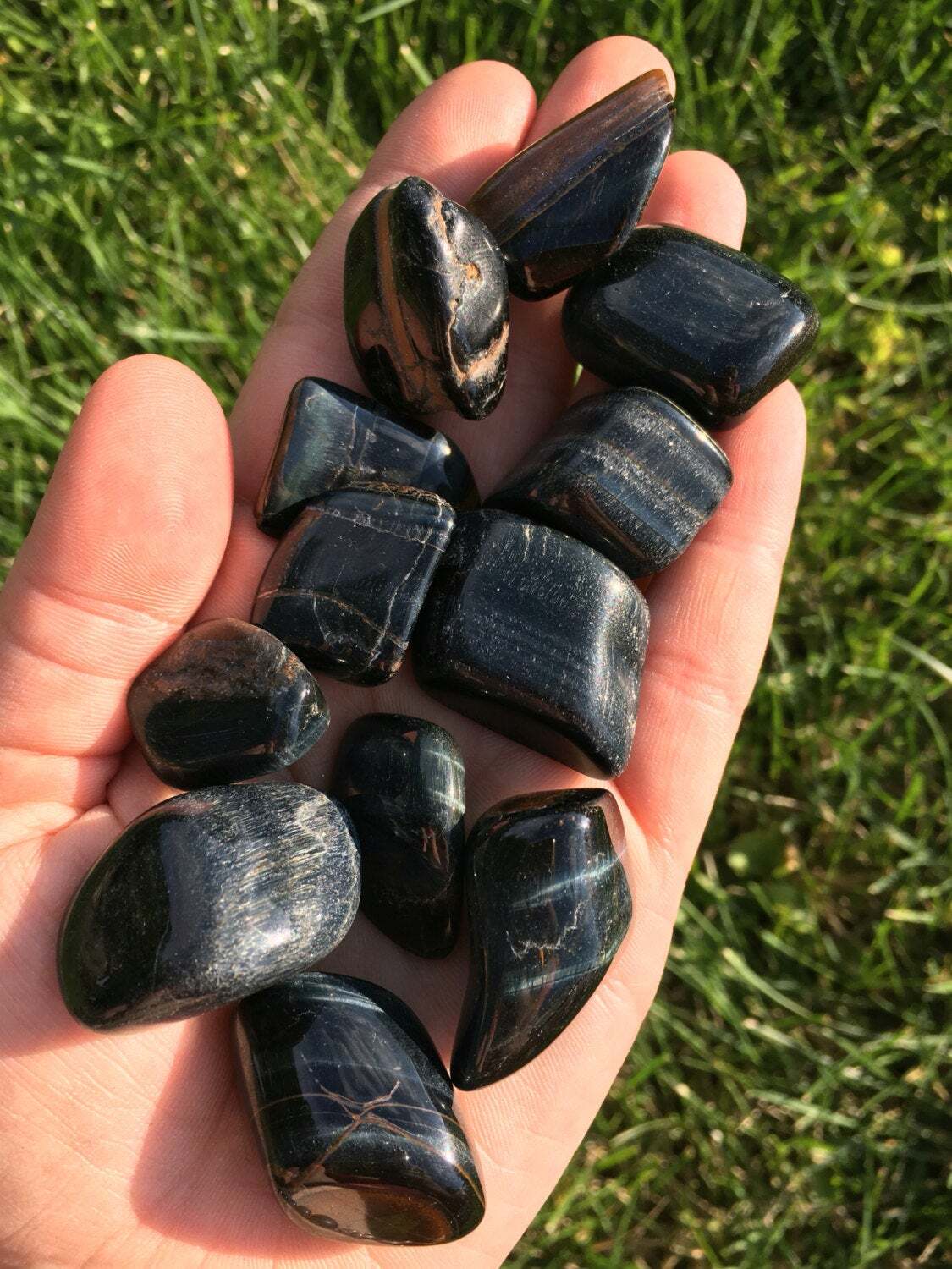 Blue Tigers Eye Tumbled Stone – Polished Blue Tigers Eye Crystal