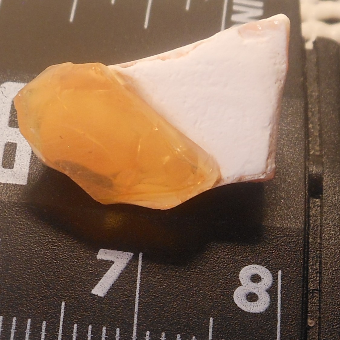 10ct Mexican Fire Opal Earth-Mined Specimen Facet Rough Orange on Host Rock