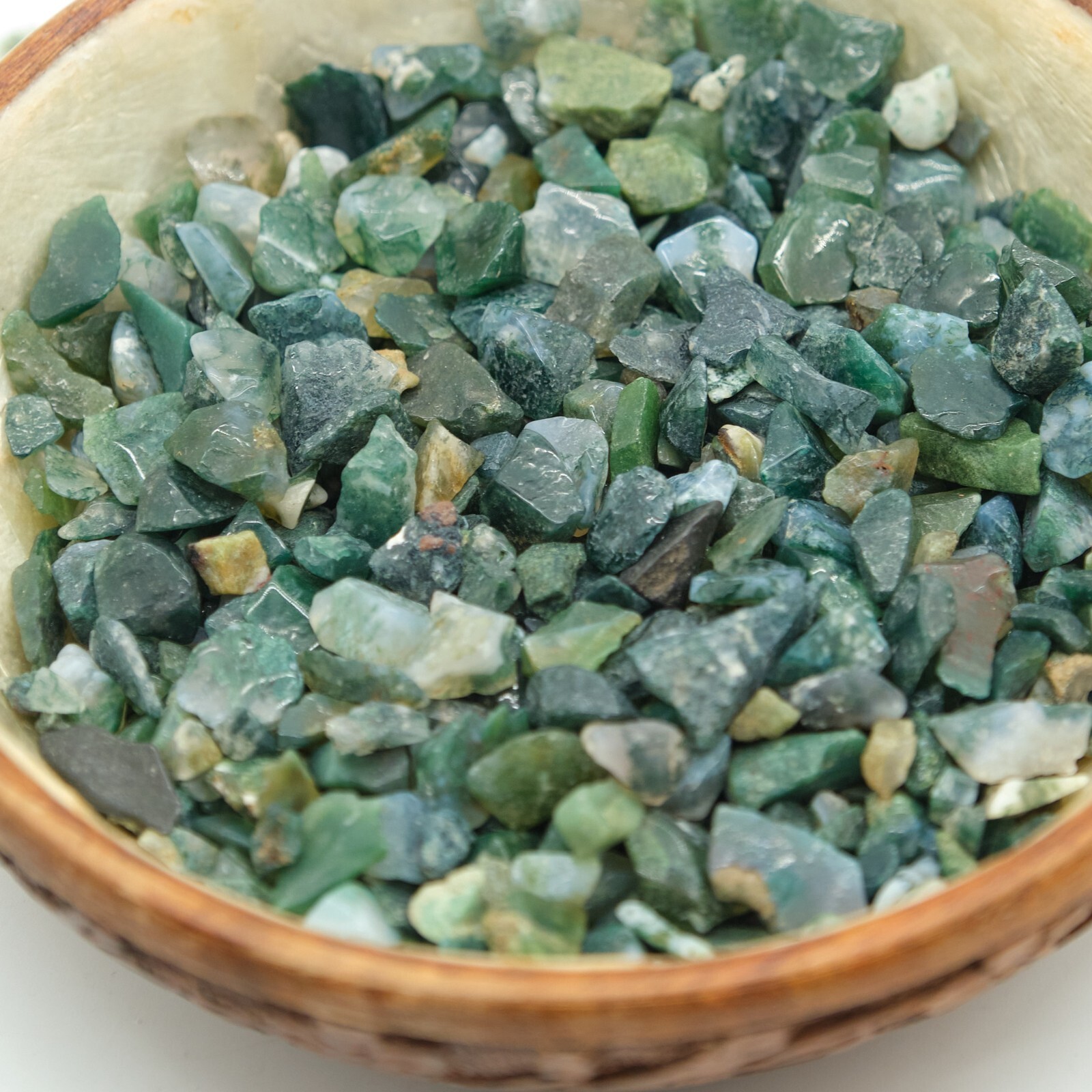 Extra Small Tiny Green Moss Agate Crystals Mini Chips Gemstone Undrilled 2-10mm