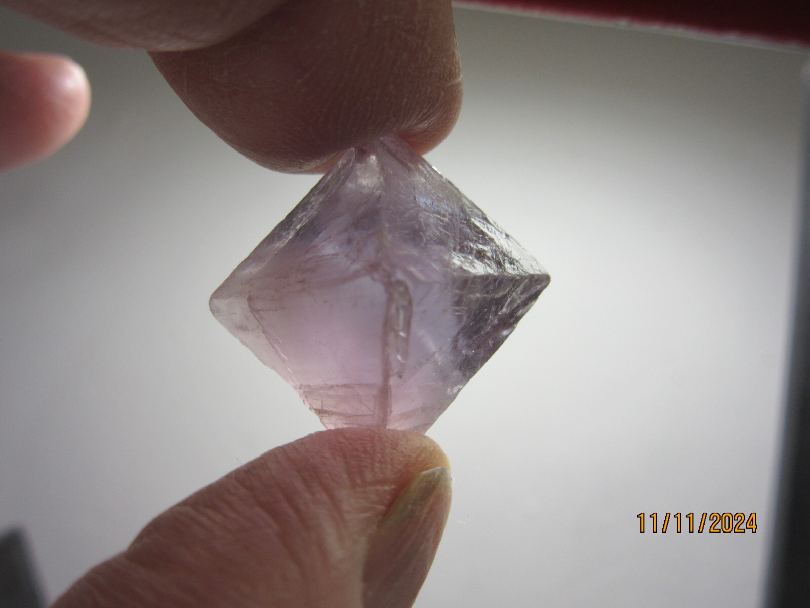 Two (2) Purple Fluorite Octahedrons Crystal Reiki Collectible *New* 2PO-10