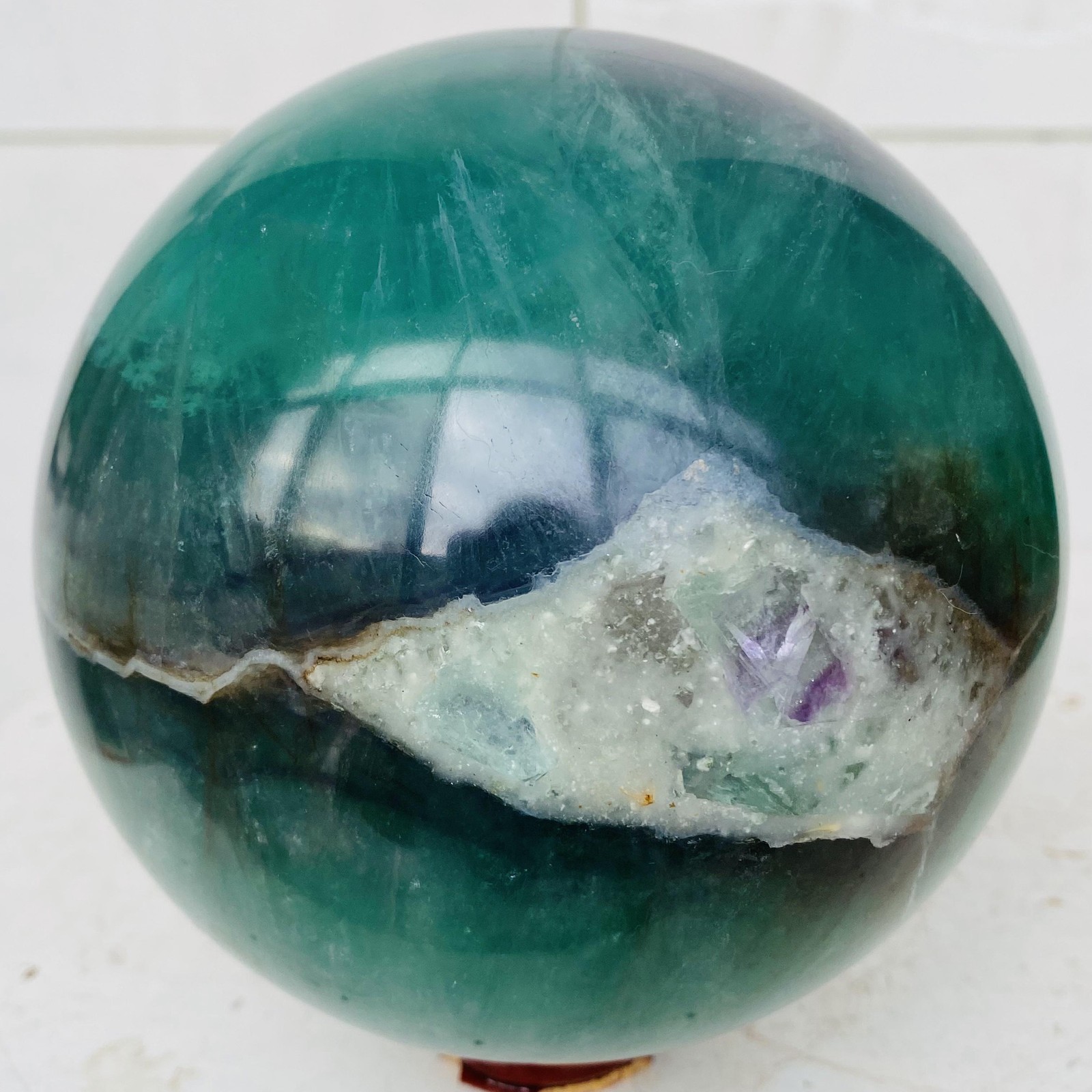 Natural Green Fluorite ball quartz crystal Sphere Reiki energy healing 2800g