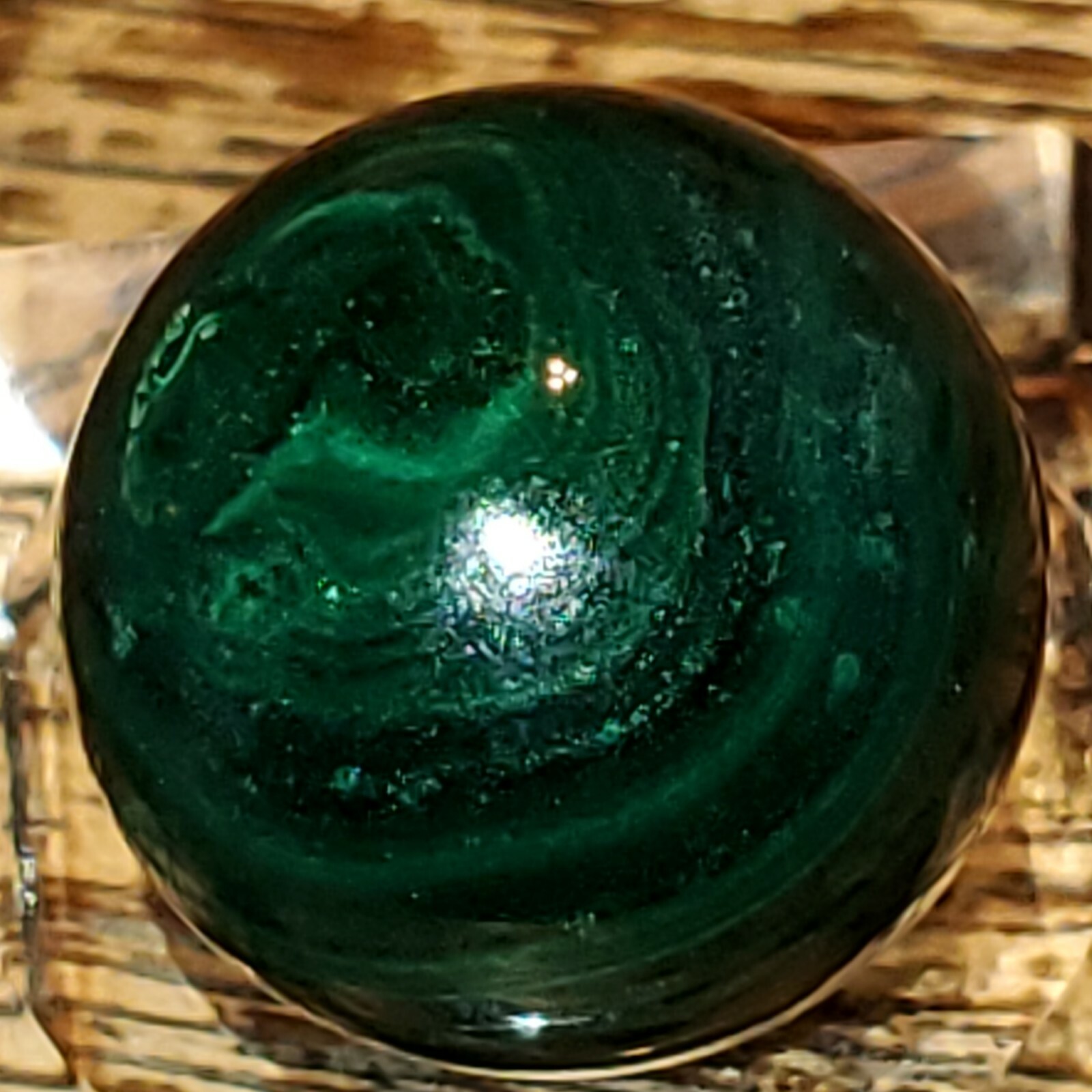 Malachite Crystal Sphere Ball Orb 19.7mm 18g.