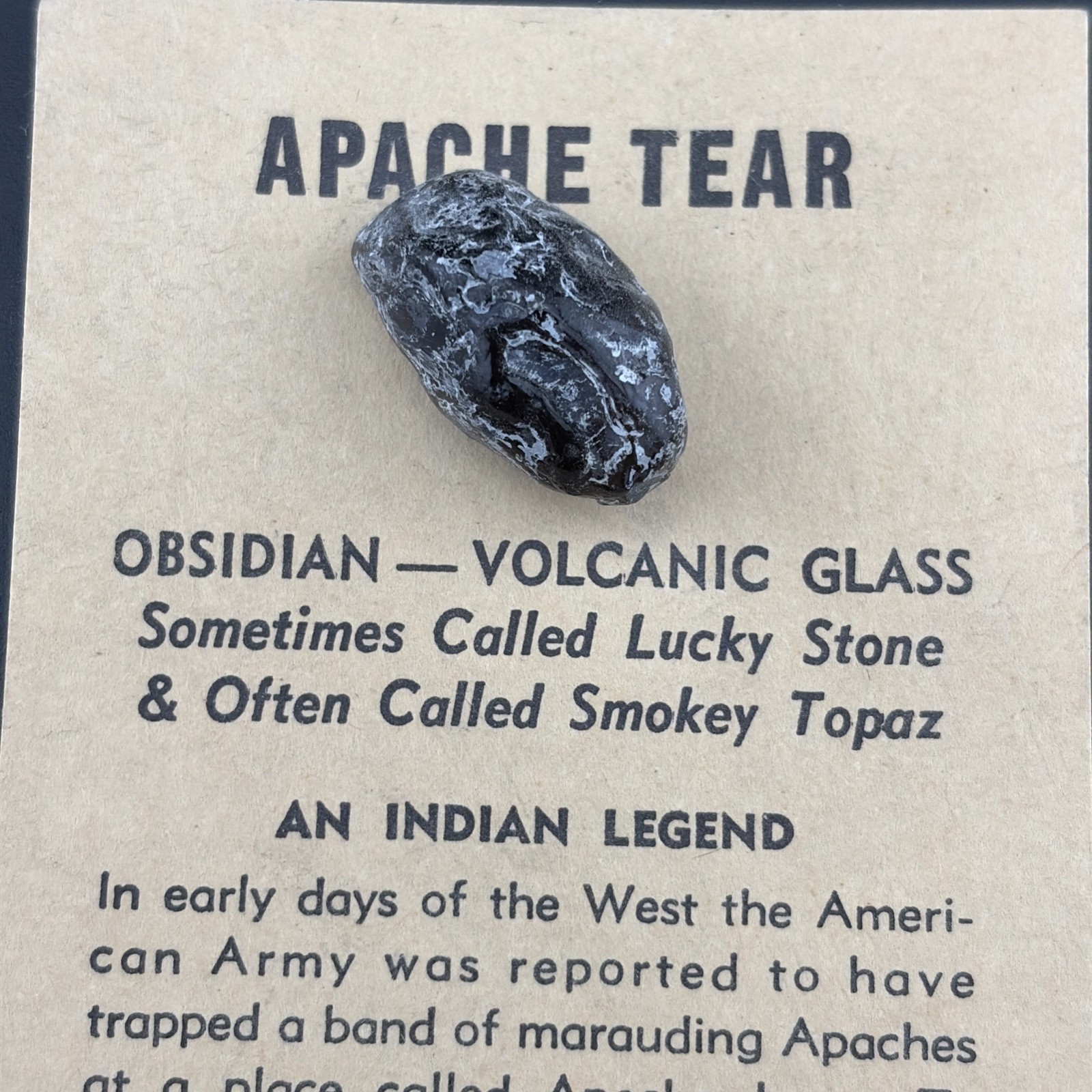 Real APACHE TEARS / Smokey Topaz Rock Mineral Specimen