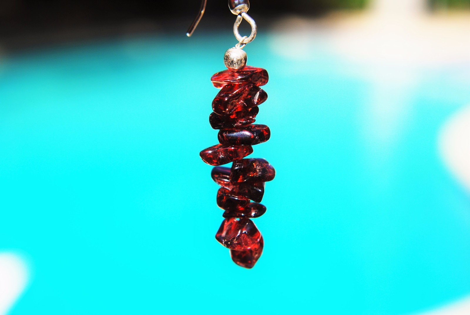 CHARGED Rhodolite Garnet Crystal Chip Earrings REIKI Energy! ZENERGY GEMS™