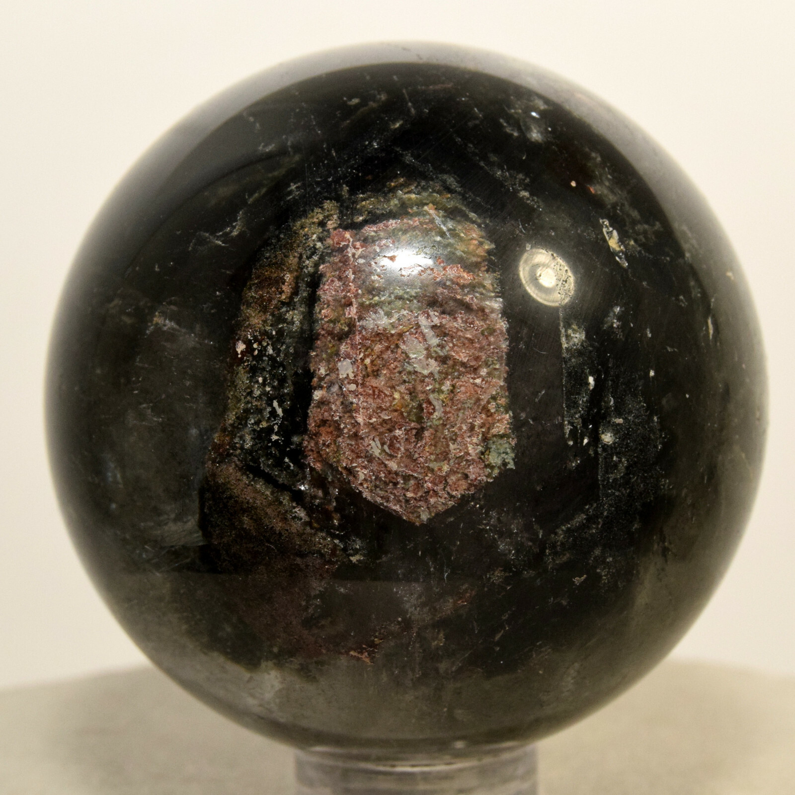 46mm Rainbow Chlorite Quartz Sphere Natural Green Red Phantom Mineral Ball China