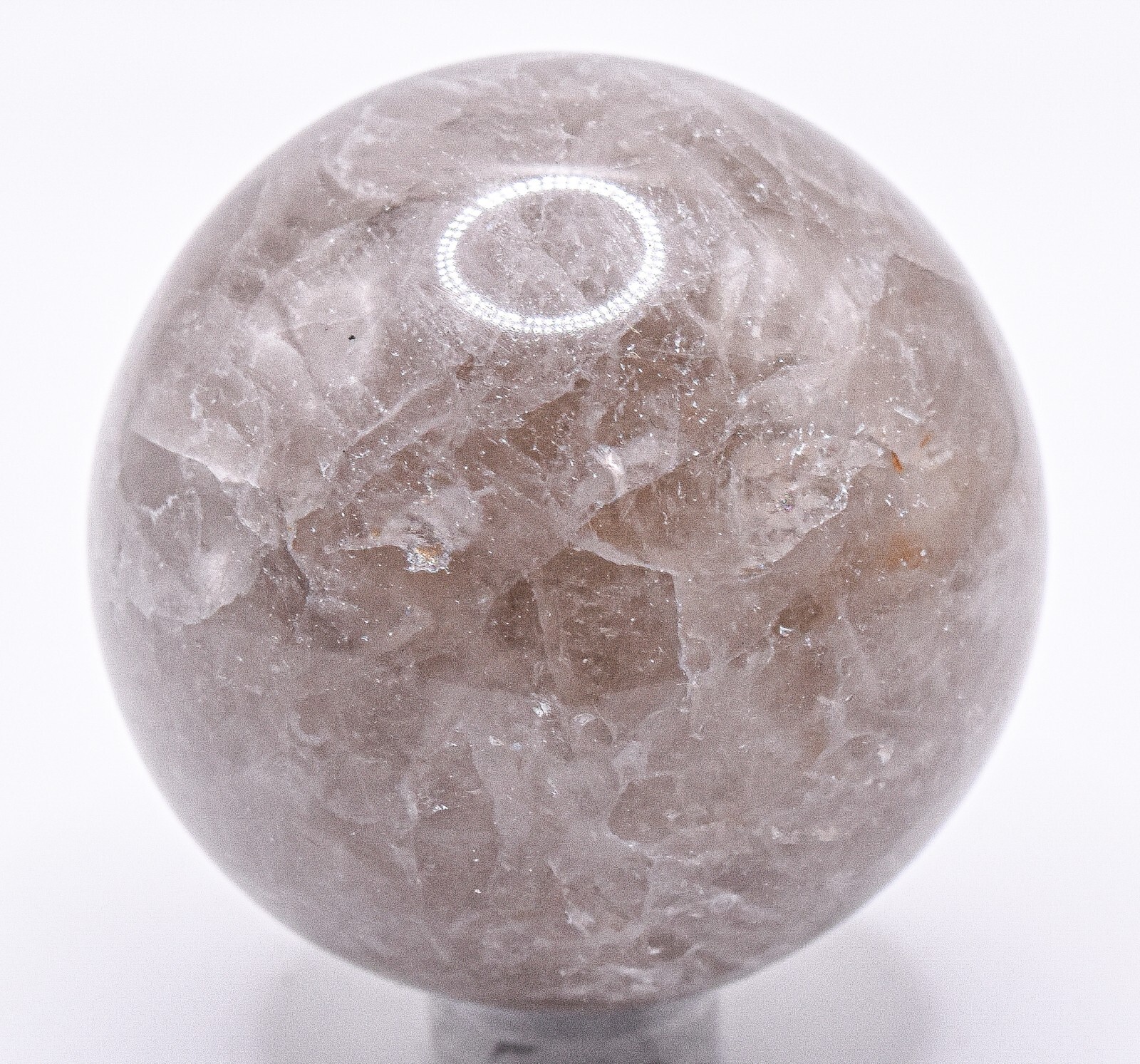 49mm 165g Smoky Quartz Carved Sphere Polished Natural Gemstone Mineral – India