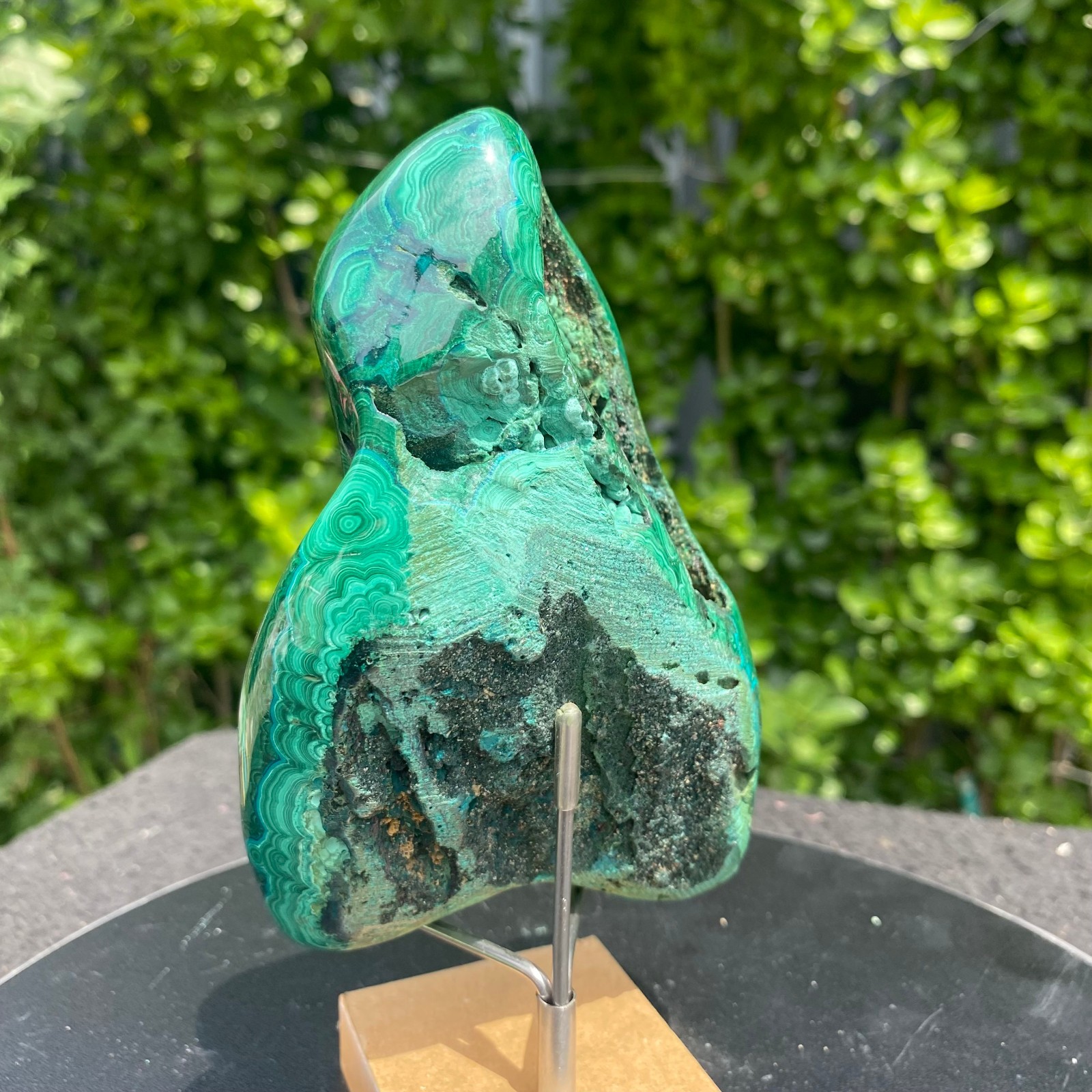 1.32LB Natural glossy Malachite transparent cluster rough mineral sample
