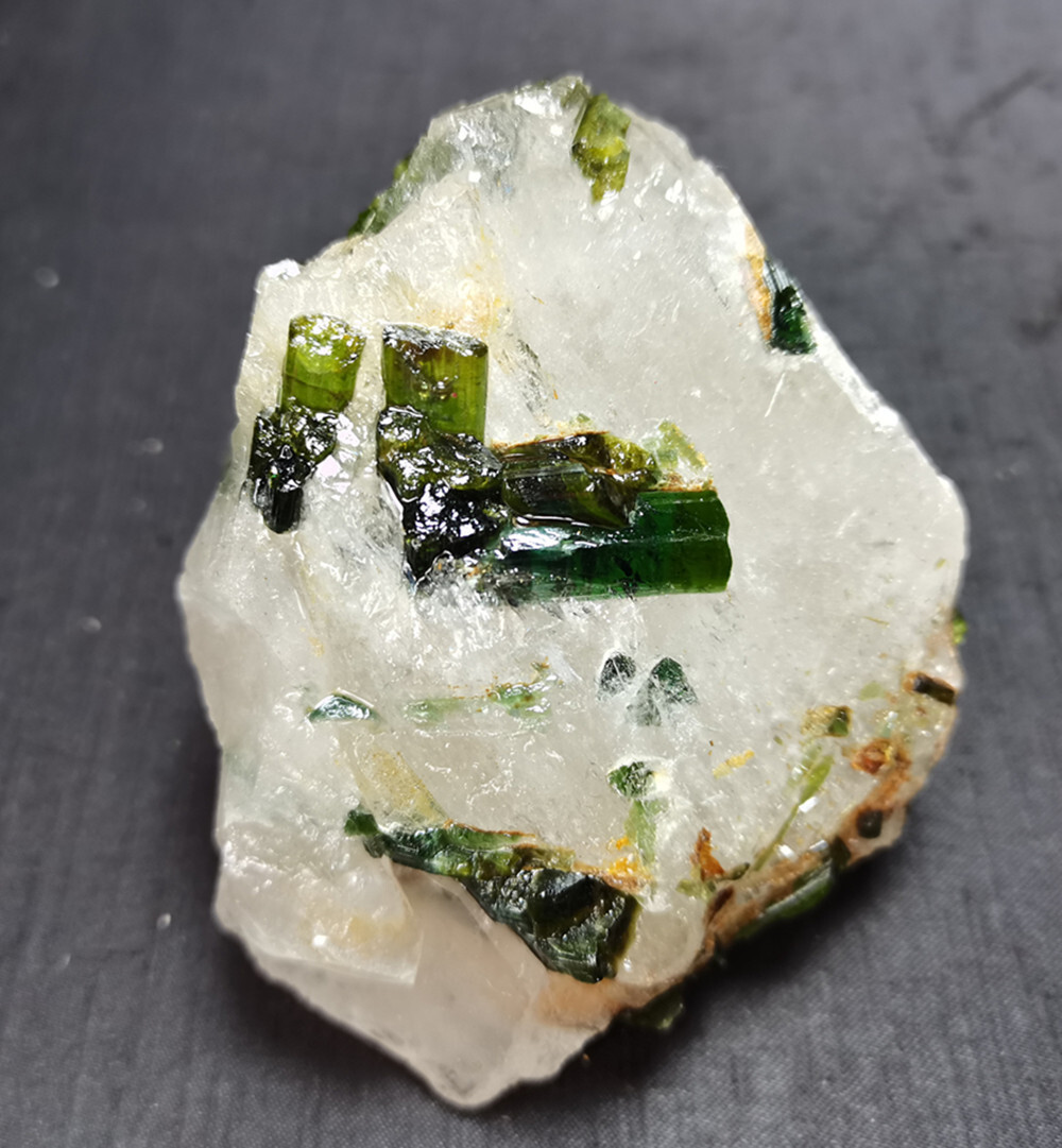 TOP 439 G Natural GreenTourmaline on Quartz Specimens Y14