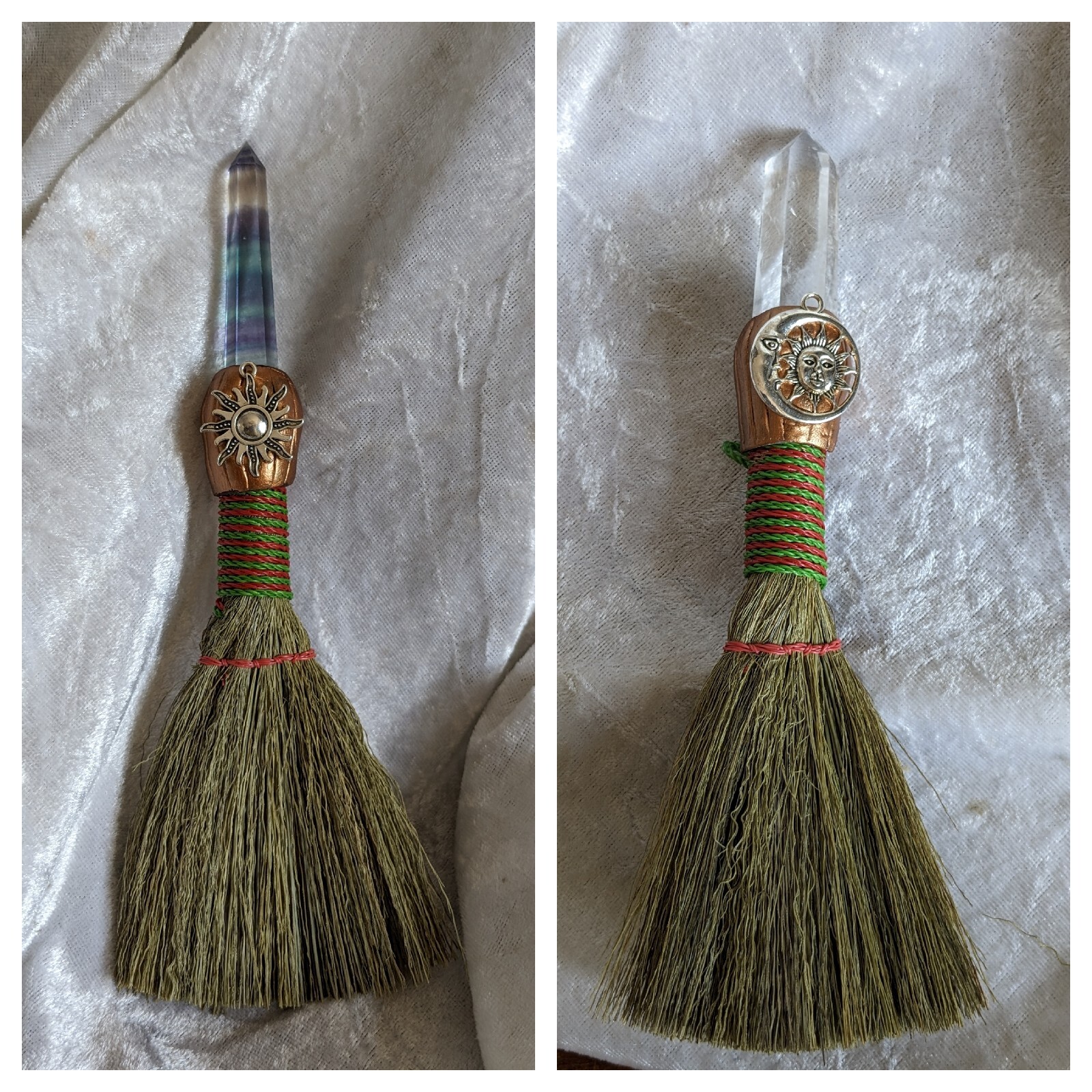 Rainbow Fluorite Or Clear Quartz Wican Broom