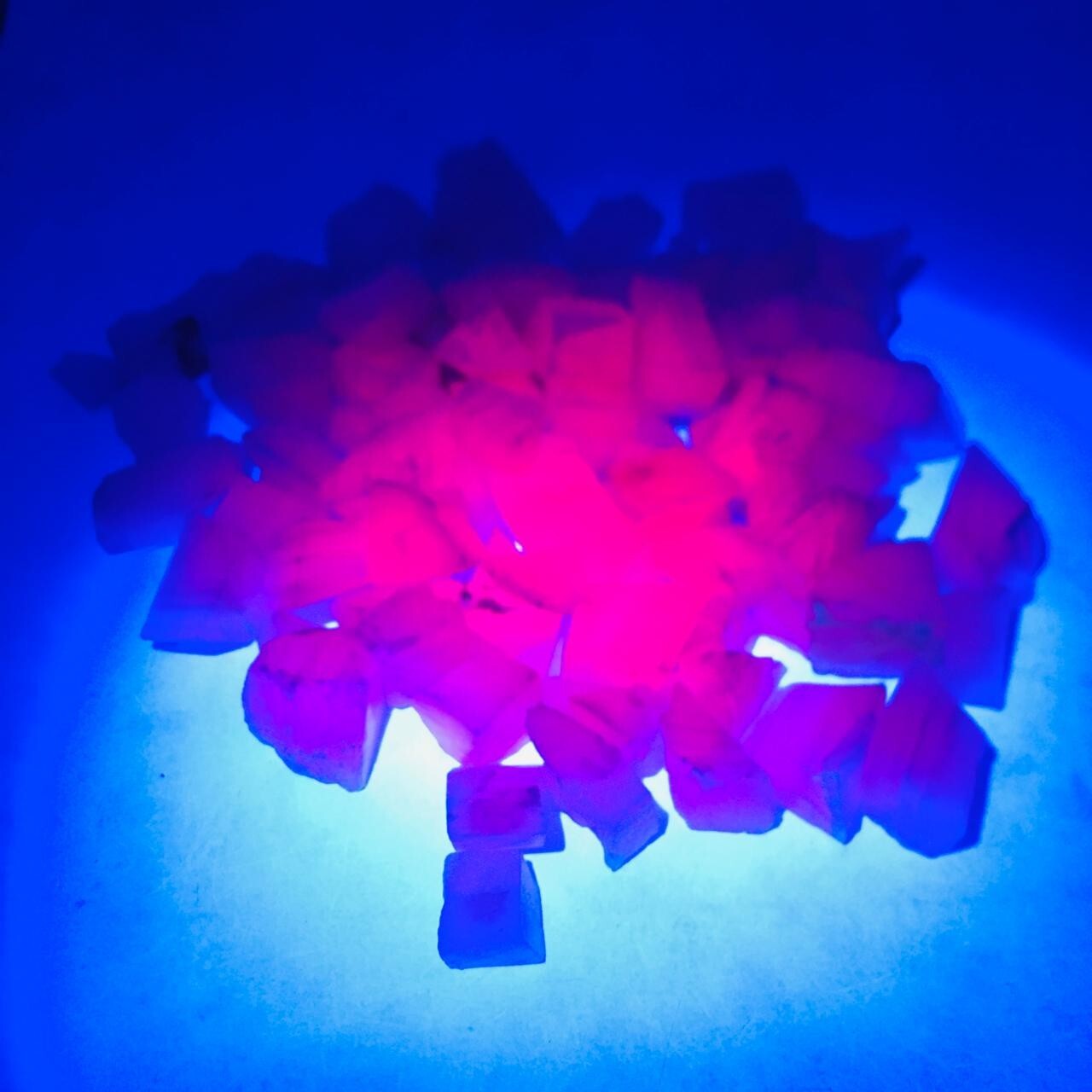 PINK MANGANO CALCITE Rough Chips UV Reactive Healing stone
