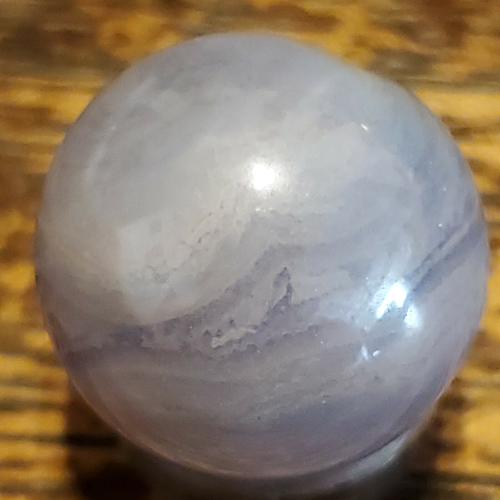 Aura Blue Lace Agate Crystal Sphere Ball Orb Marble 18.5mm, 6g