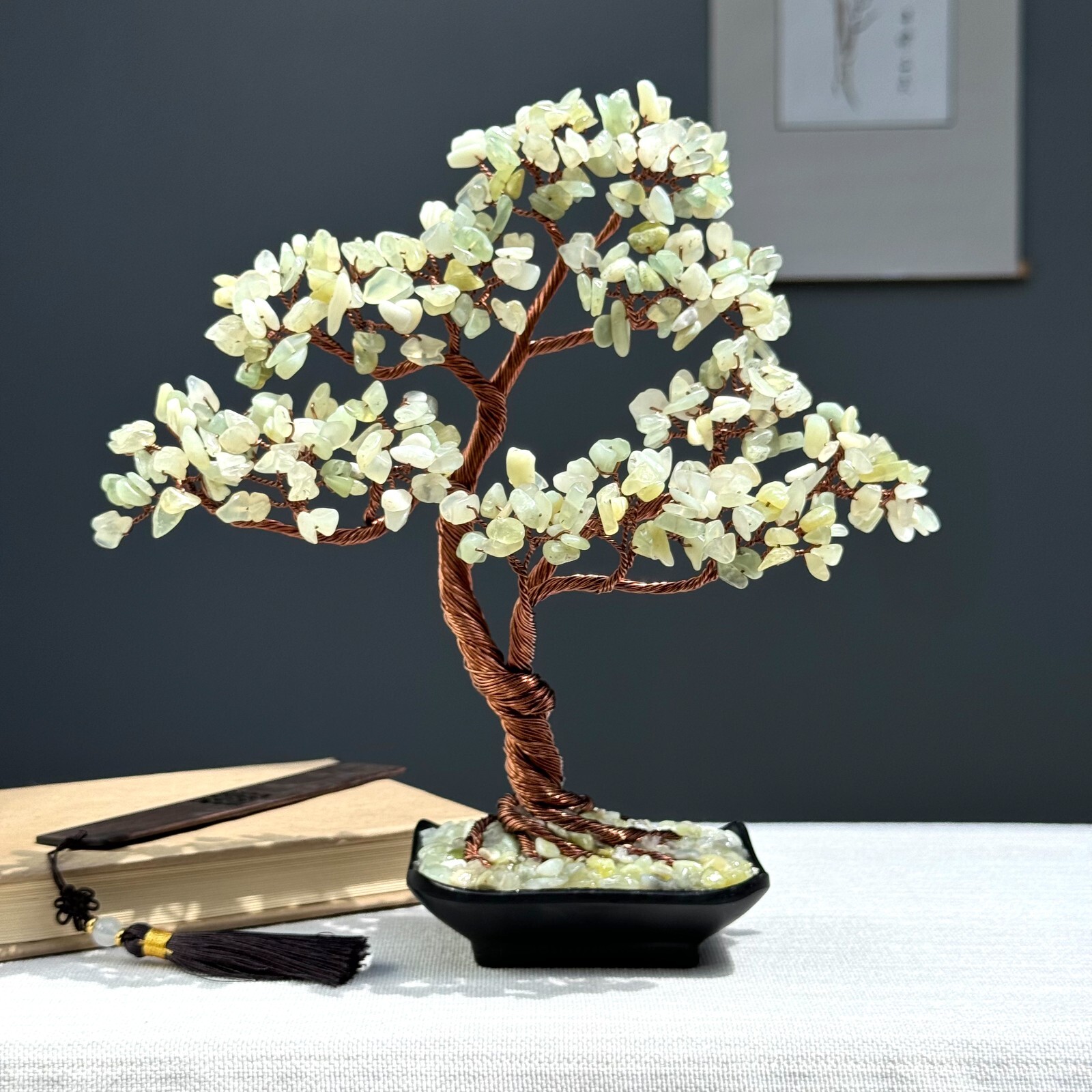 Jade Crystal Bonsai Serenity Tree Gemstone tree of Life