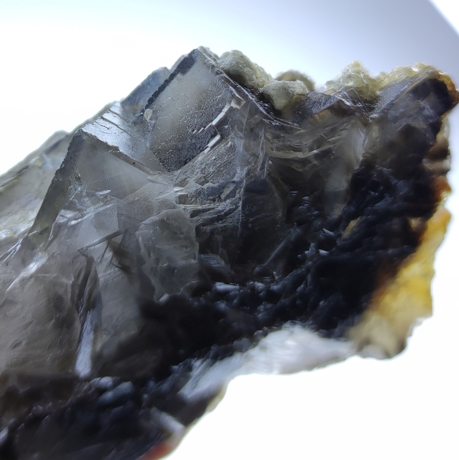 Cubic Phantom Fluorite Crystal, Grey Color With Phantom Zones Inside, 226 Grams