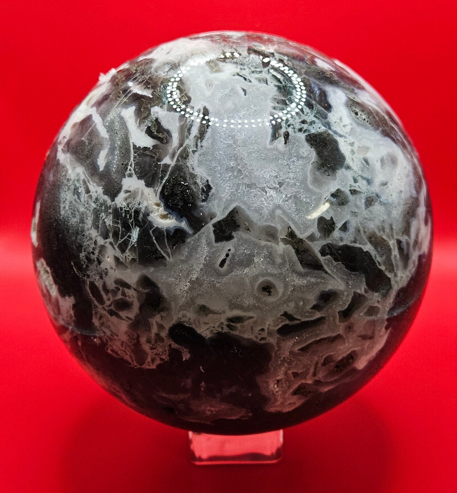 Natural Geode Aquatic Plant Water Grass Moss Agate Balls Crystal Sphere.(8+LB)