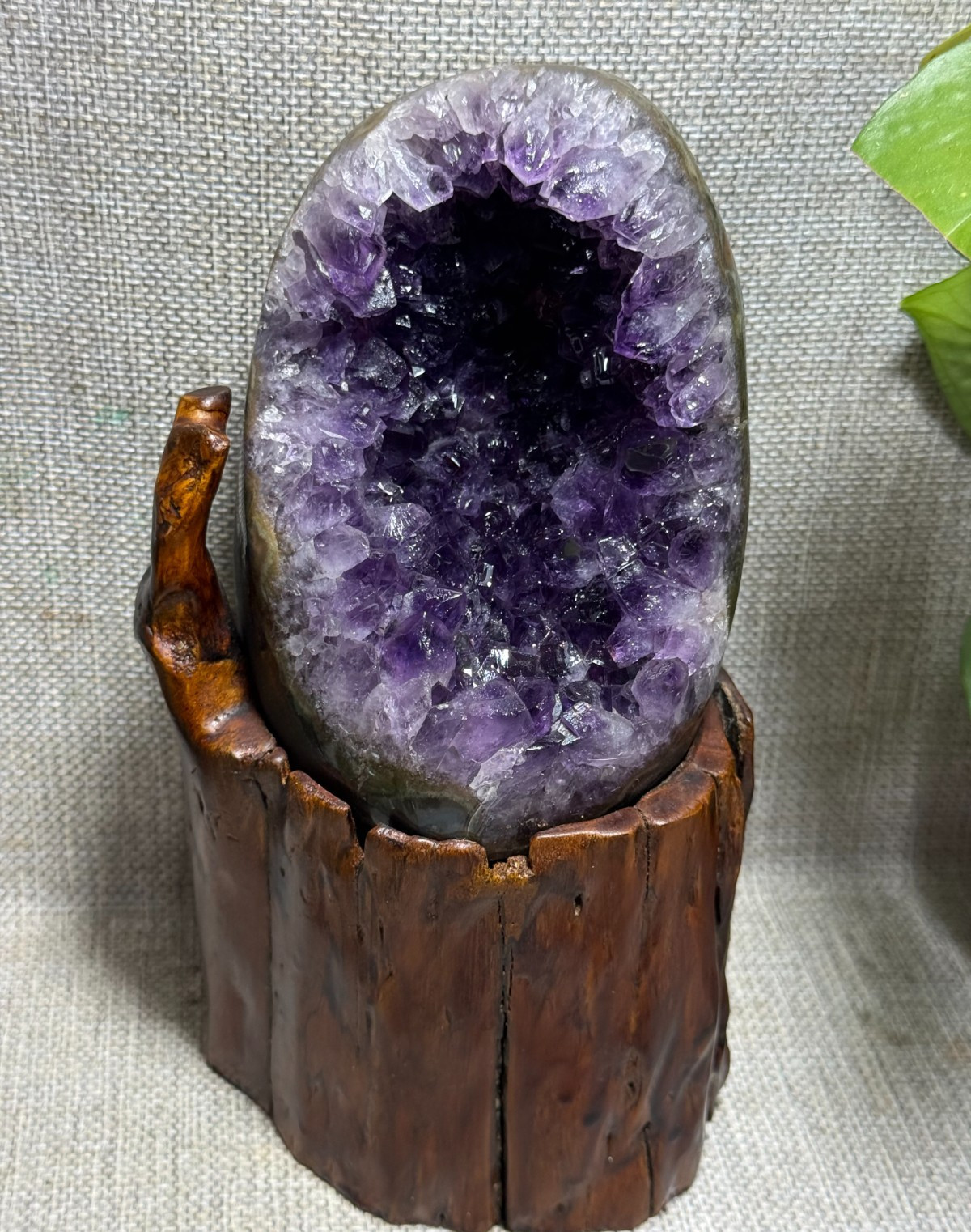 Natural Uruguay Deep Purple Crystal Quartz Amethyst Geode Clusters +Stand 1100g