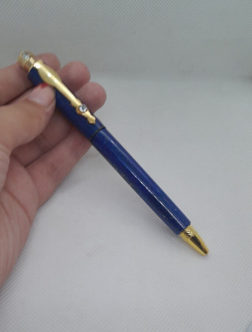 25g Natural Stone Lapis Lazuli Ballpoint Blue Ink Pen Premium Quality Handmade