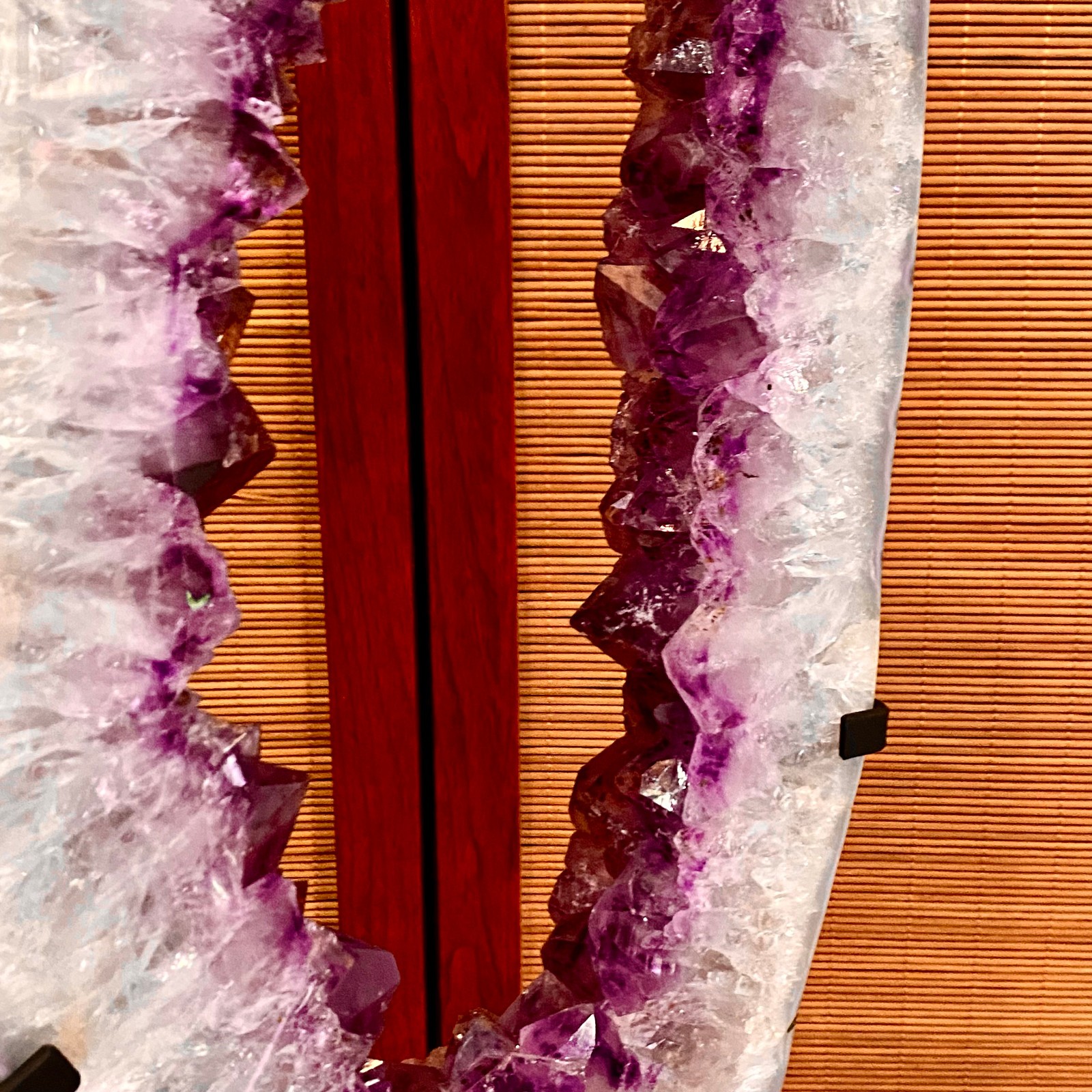 12.45LB Natural Amethyst Cave Crystal Slice Crescent shaped Hand Cut Repai