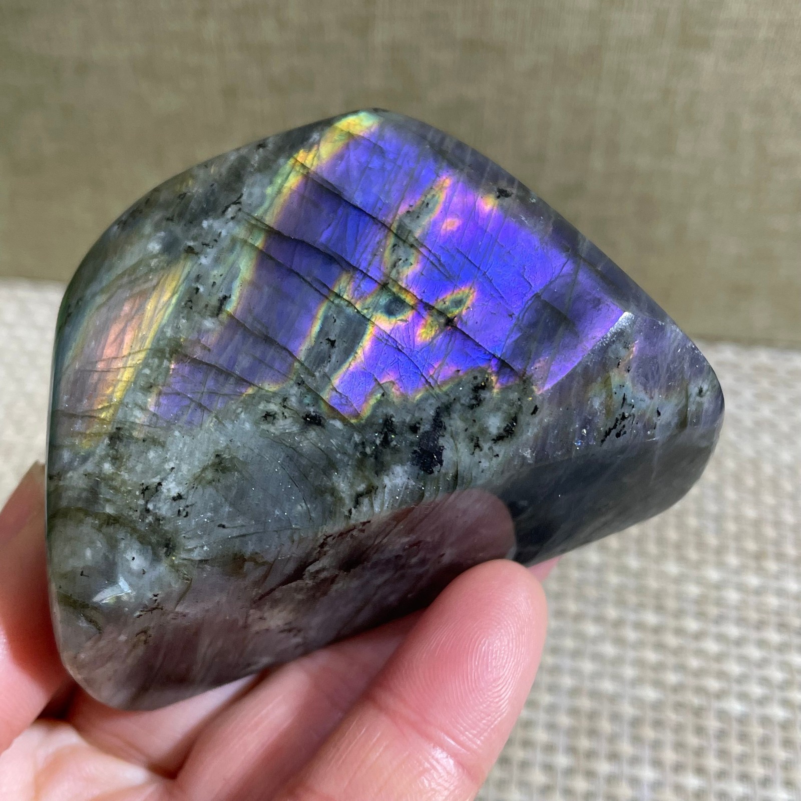 Rare Flashy Labradorite Slab Crystal Rough Gemstone Raw Labradorite Rough 186g