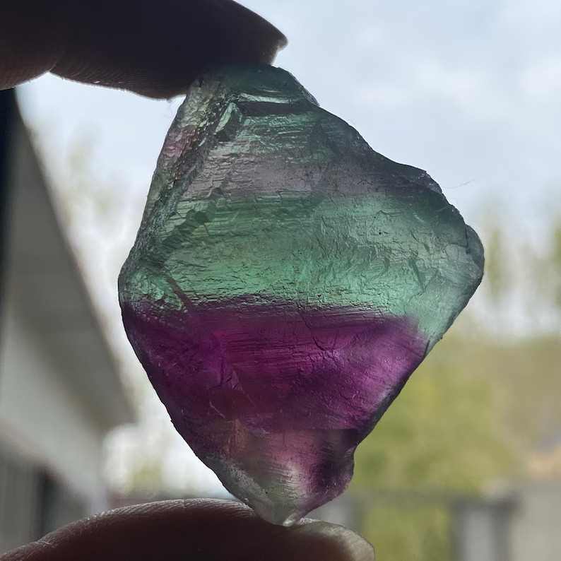 6Pcs Raw Rough Rainbow Fluorite Chunks Healing Crystal Mineral Specimens Gift