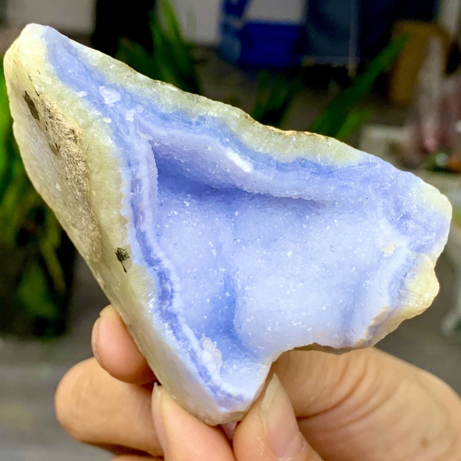 163G Natural blue textured agate specimens Healing