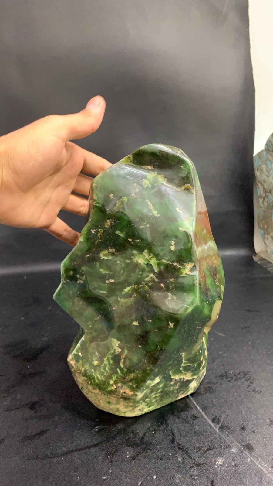Rare 7.2kg Polished Nephrite Jade Stone Natural Green Crystal Mineral