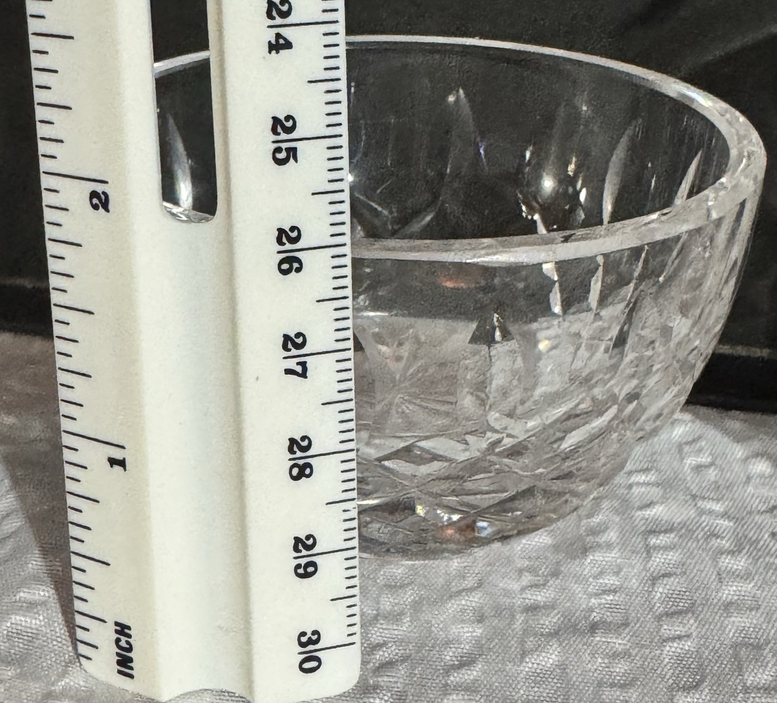 Vintage Mini Cut Crystal Creamer Sugar Bowl & Rose Bowl Set Diamond Sawtooth 3Pc