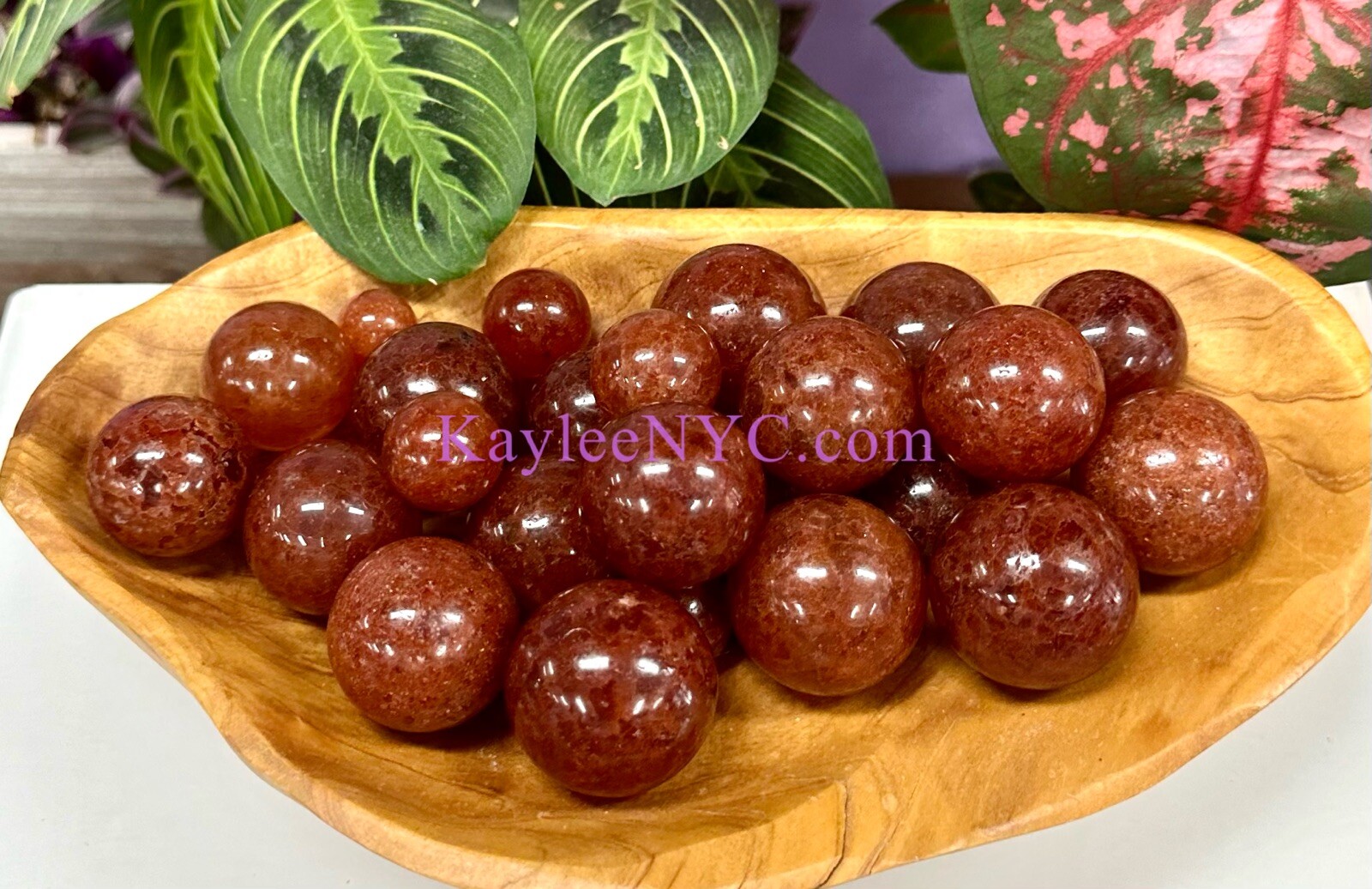 Wholesale Lot 2 Lbs Natural Orange Strawberry Quartz Sphere Crystal Ball Healing