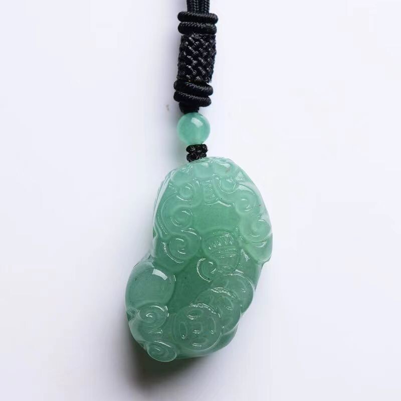 Natura Green Quartz Agate Gemstone Heaing Stone PIXIU Pendant AAAAA
