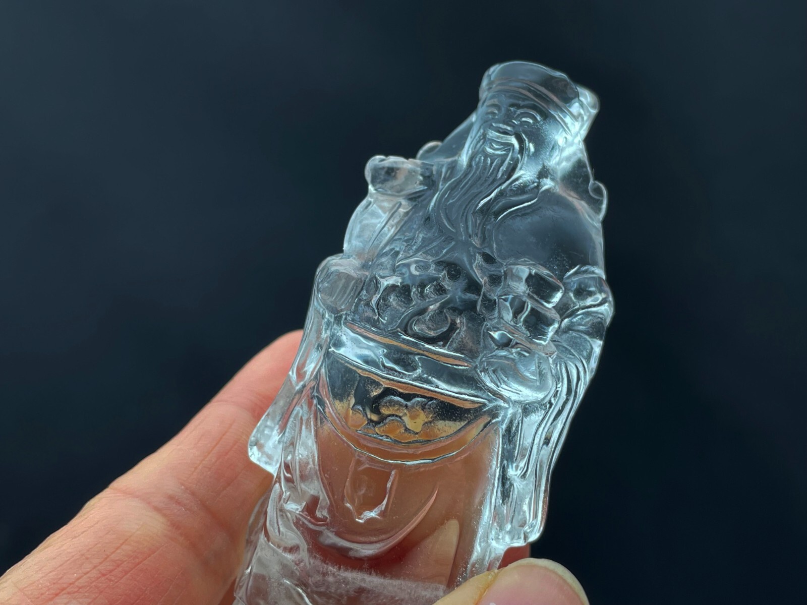 Quartz Crystal God of Wealth Crystal Carving Housewarming Gift E105525