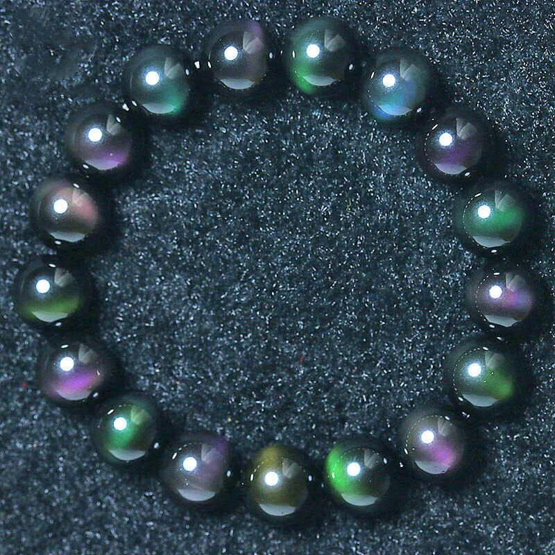 1PC Natural Obsidian wholesale Mexico rainbow purple green eye 6mm Healing