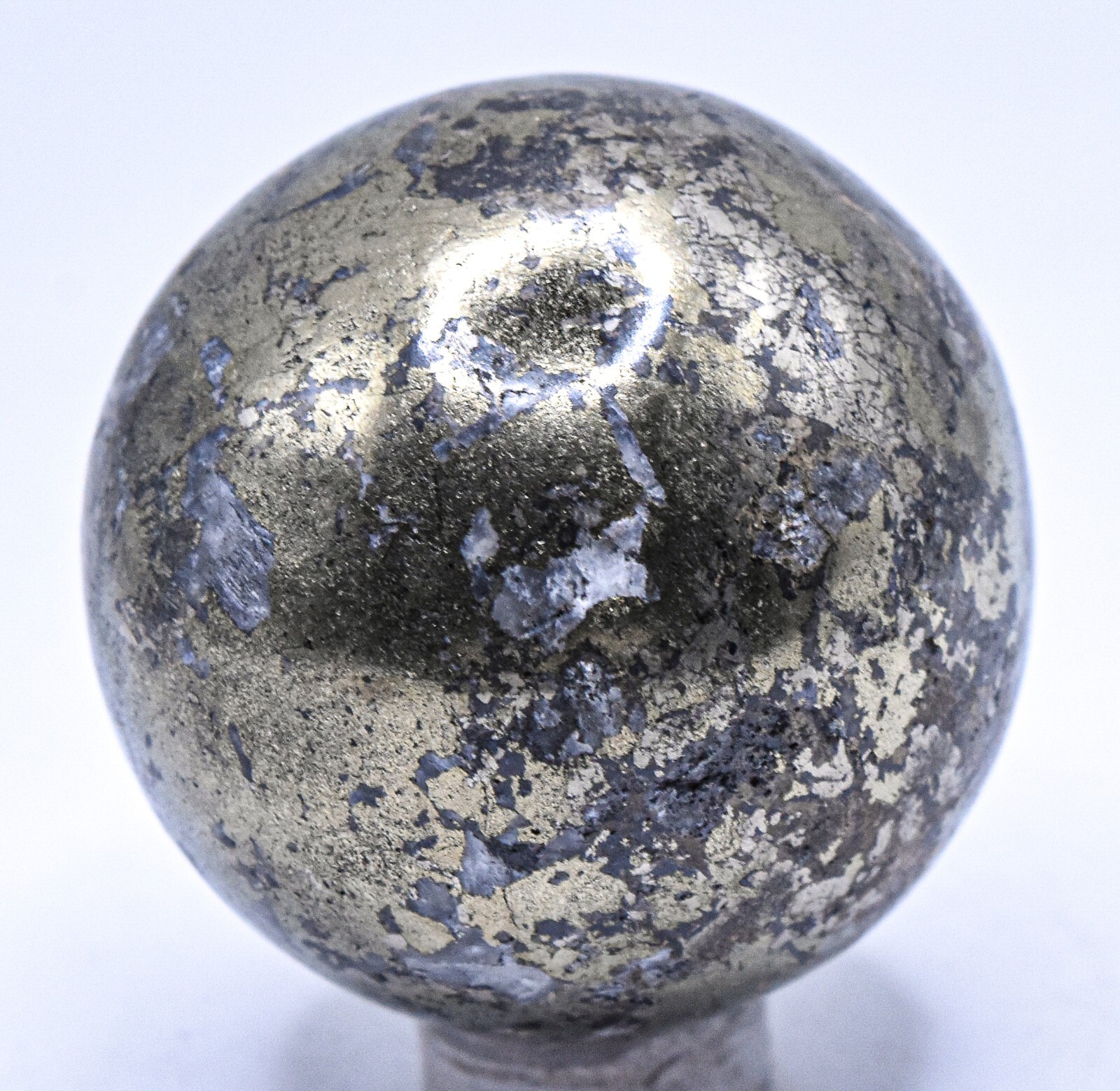 42mm Golden Chalcopyrite w/ Inclusions Sphere Polished Sparkling Mineral – Peru