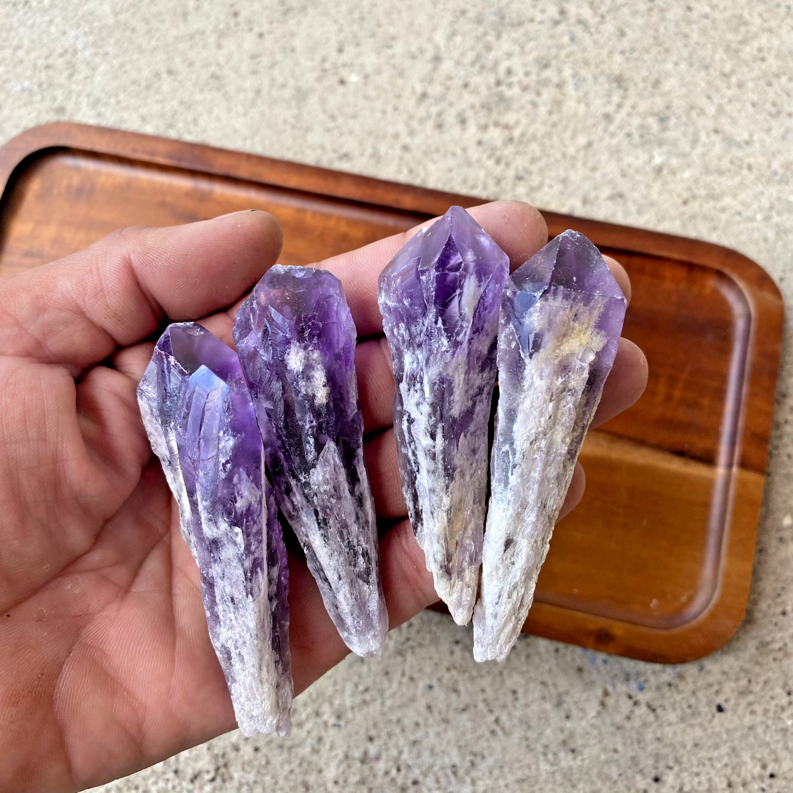 Amethyst Crystal Points 3″ Raw Natural Mineral Dragon Tooth Display Specimen 3″