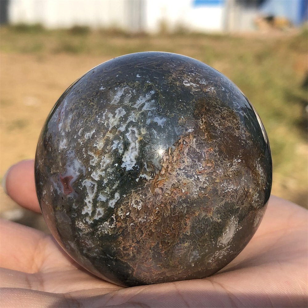 60mm Natural Ocean Jasper Ball Quartz Crystal Sphere Reiki Healing 1pc
