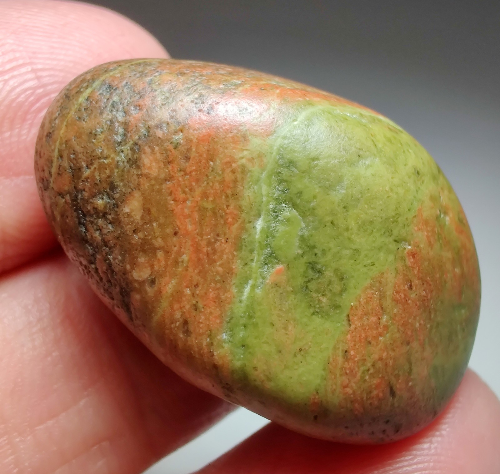 Unakite rock, nice colors. Milwaukee County, Wisconsin. 20 grams.