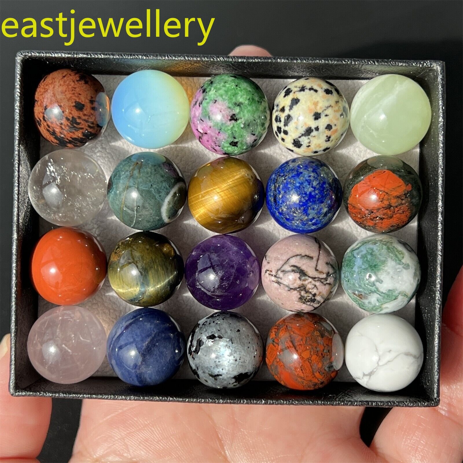 12x natural Mixed Sphere quartz crystal carved ball reiki healing Mineral 15mm+