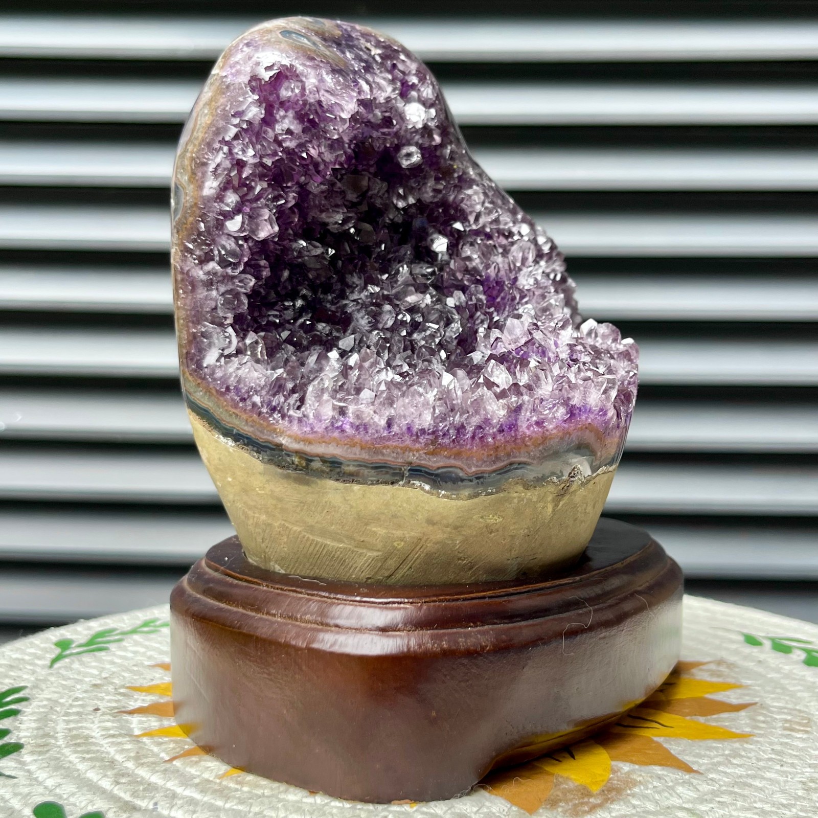 6.7 LB Natural Amethyst Cluster Crystal Specimen Collectible Display Stand Decor