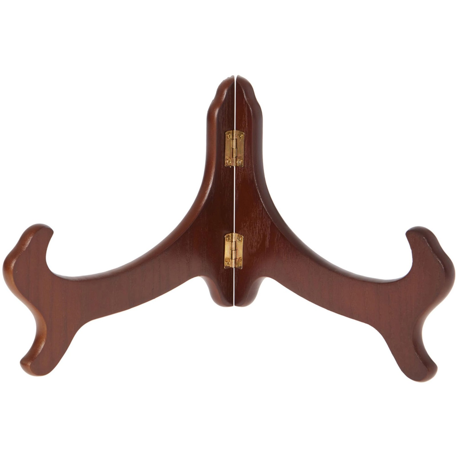 Hinged Walnut MDF Bowl Stand Tabletop Display Holder Large Frame Rack 6.5 In