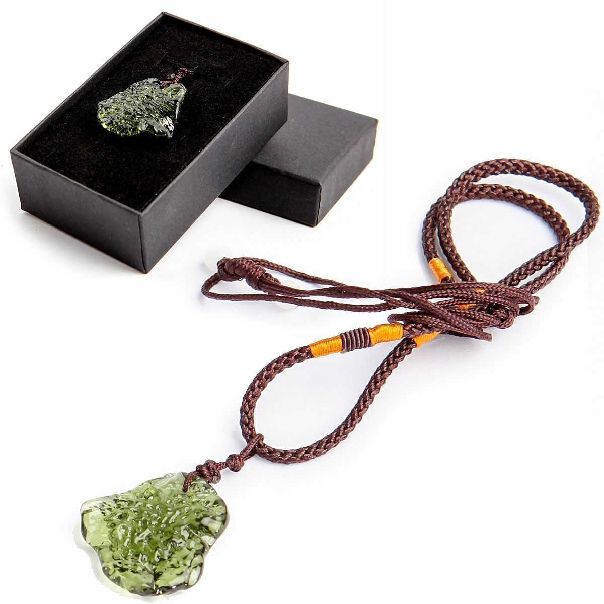 Green Natural Crystal Gem Moldavite Meteorite Glass-Necklace-Pendant Stone Decor