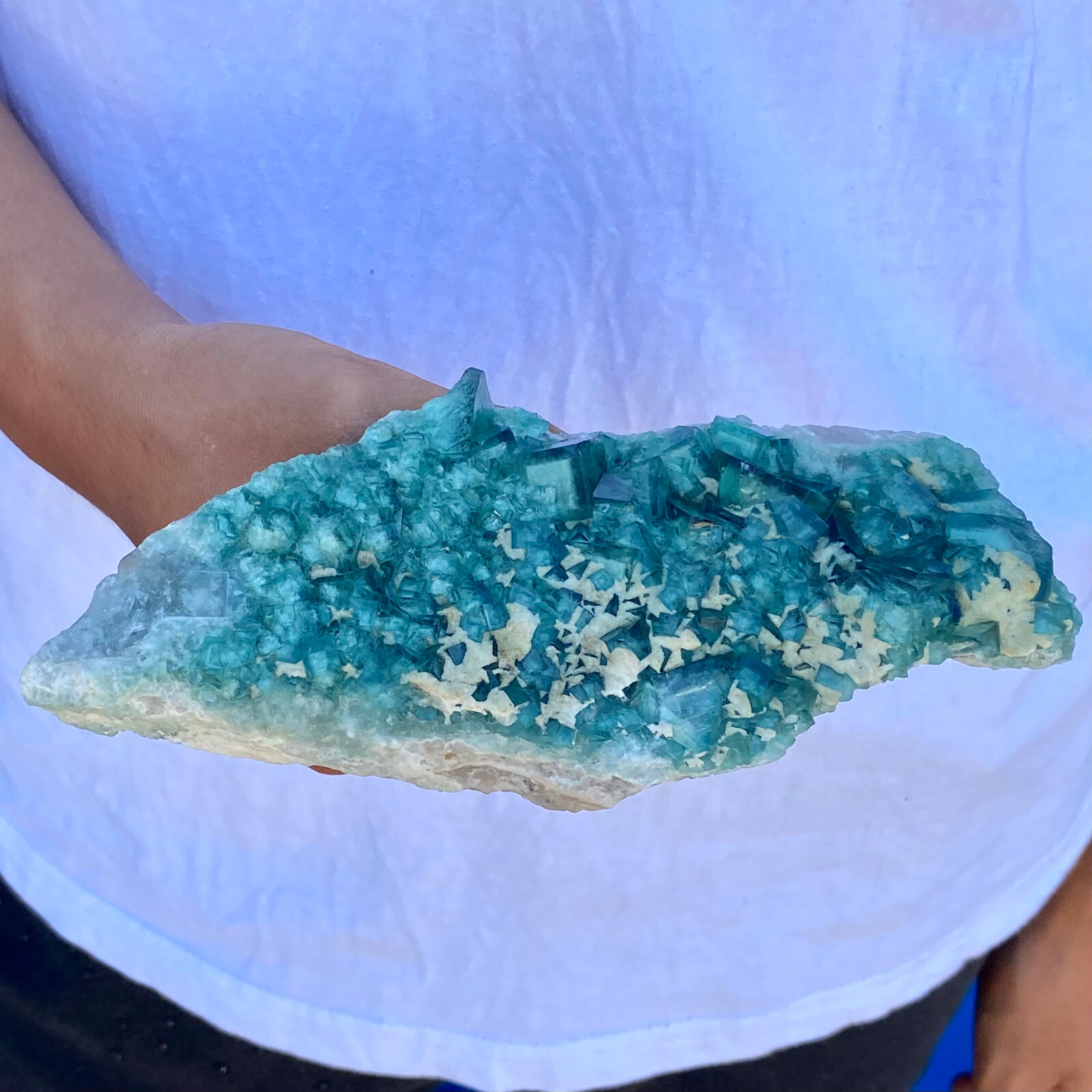 1.49LB natural super beautiful green fluorite crystal ore standard sample