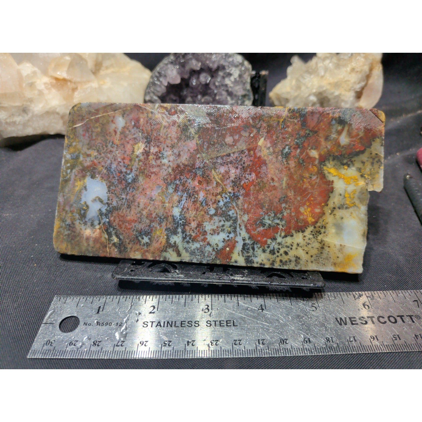 Jasper Dendric Multicolored Polished Slab Specimen (165 Grams)