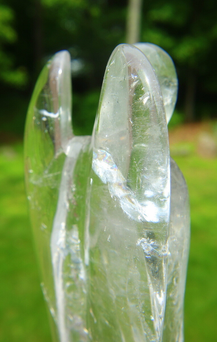 Large Quartz Crystal Angel Carving