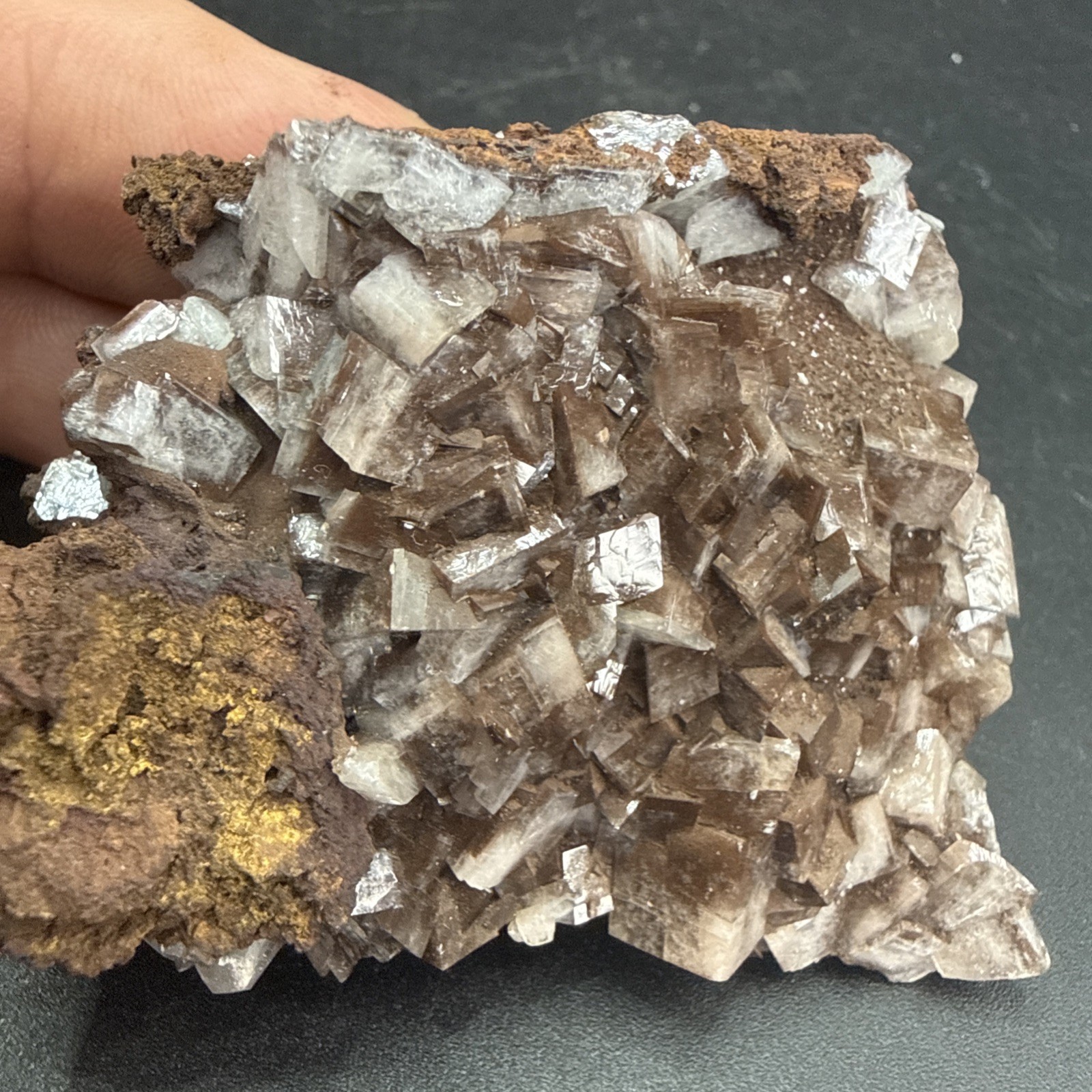 Natural Root Beer + White Chabazite W/ Goethite Minerals,Crystal,Specimen,Quartz