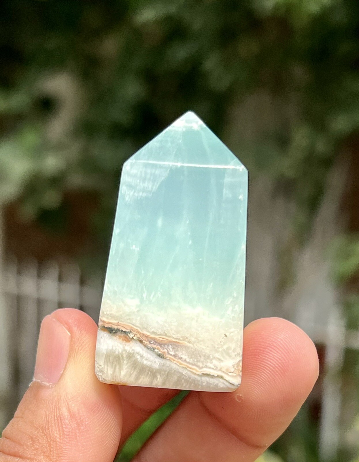 63 Gram Rare Mini Caribbean Blue Calcite healing crystal polished Tower