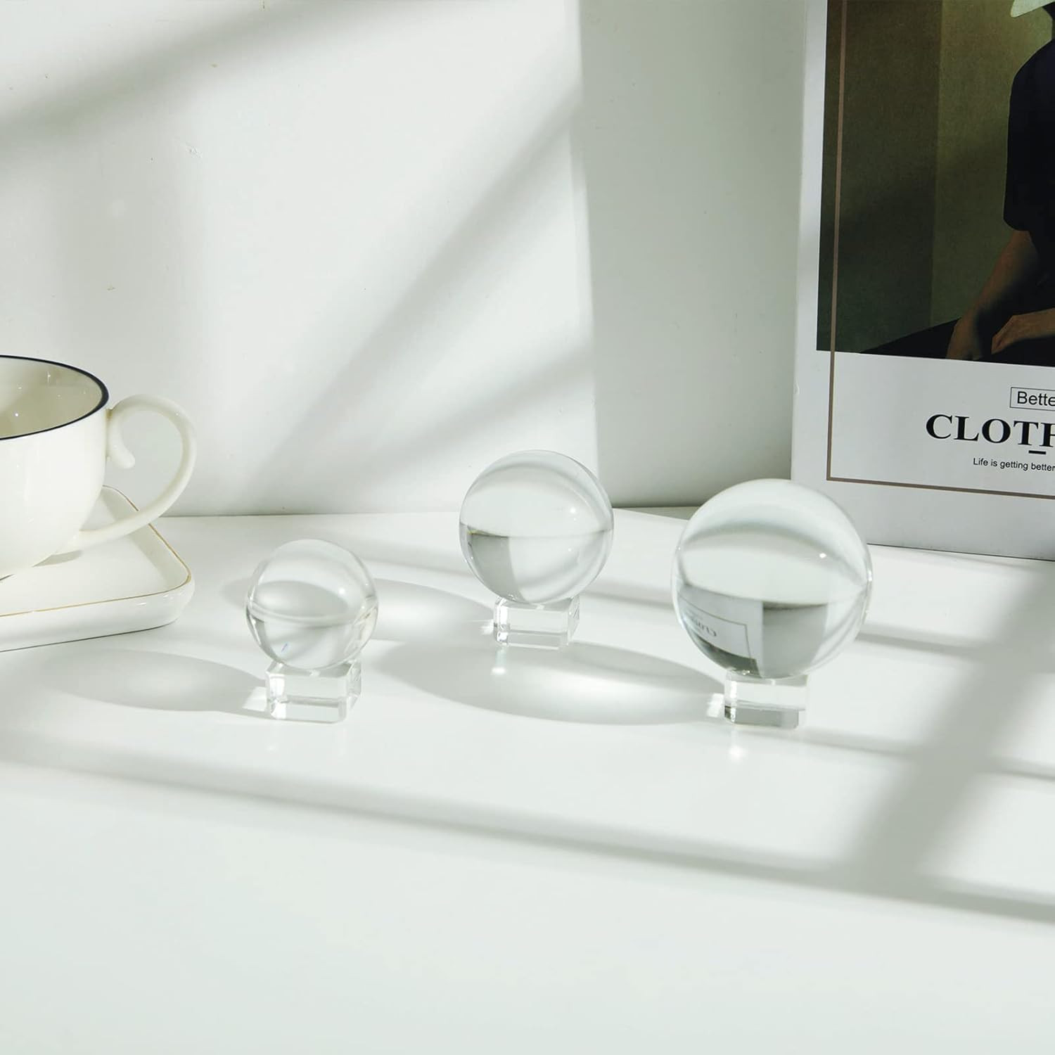 50Mm(2 Inch) K9 Photography Solid Crystal Glass Ball Sphere with Free Stand
